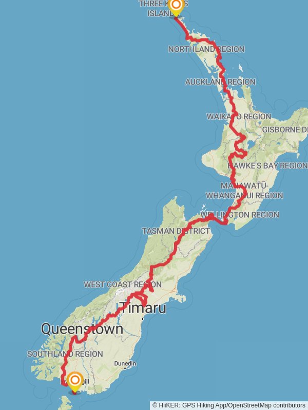 Te Araroa Trail mobile static map