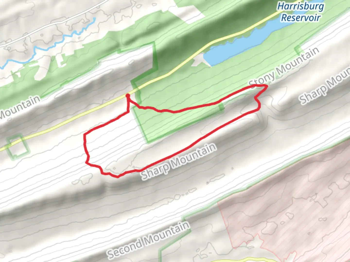 An image depicting the trail Appalachian Trail and Horse-Shoe Trail Loop and its surrounding area.
