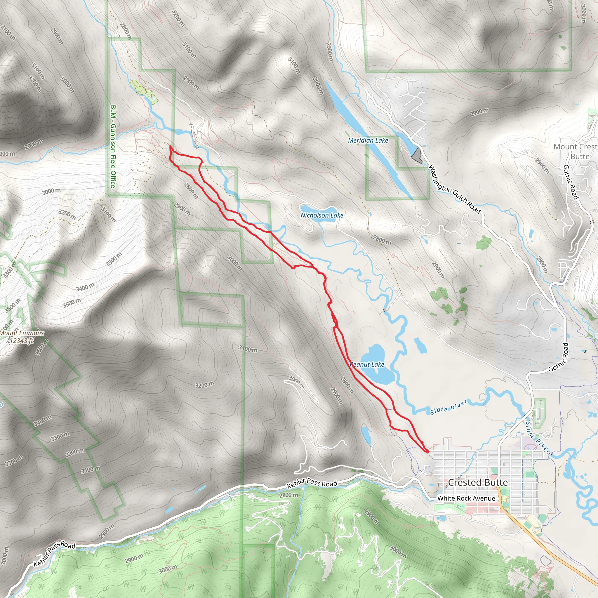 Peanut Lake, Upper-Lower and Woods Walk Trail mobile static map