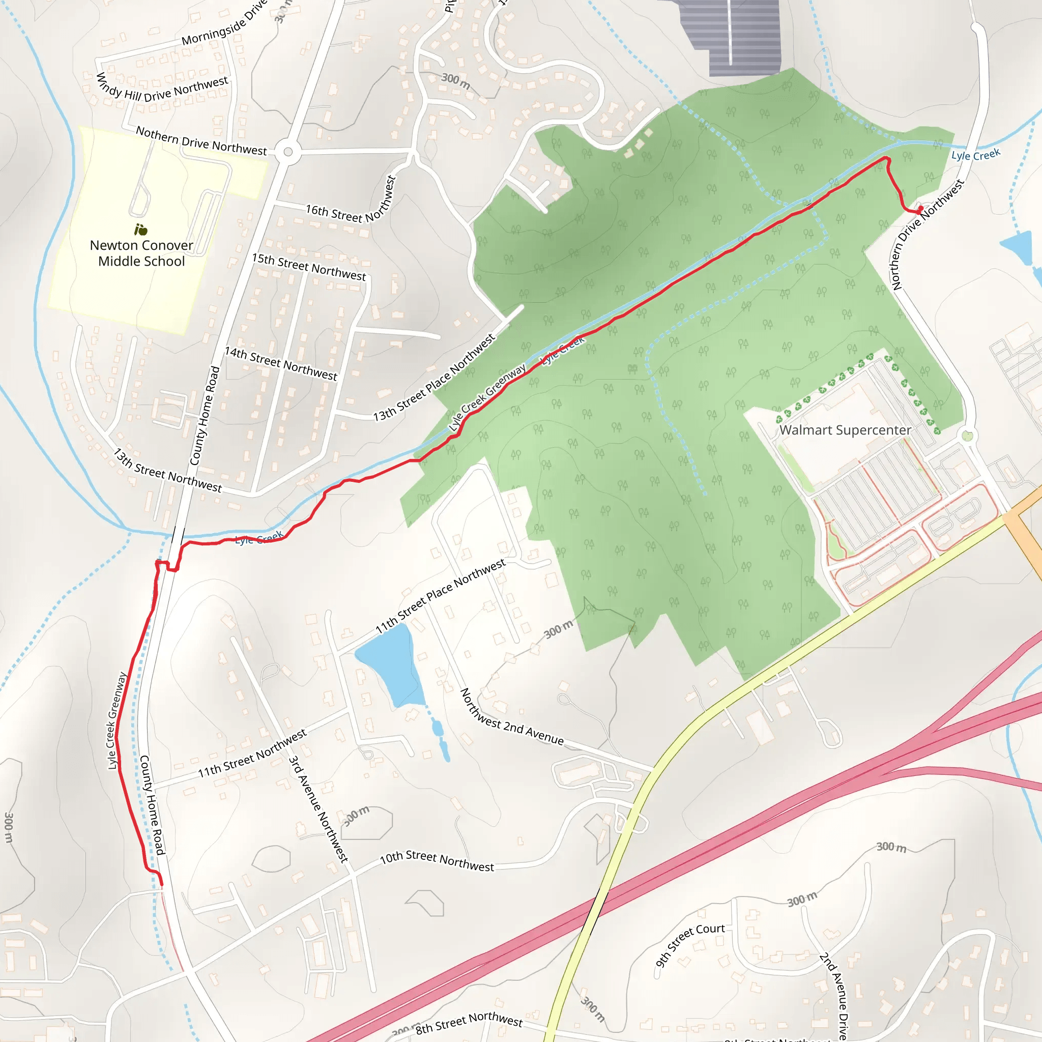 Lyle Creek Greenway mobile static map