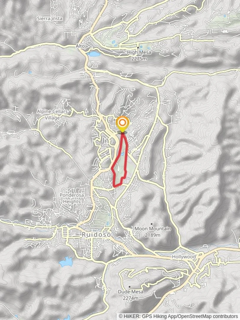 An image depicting the trail The Links at Sierra Blanca Loop and its surrounding area.
