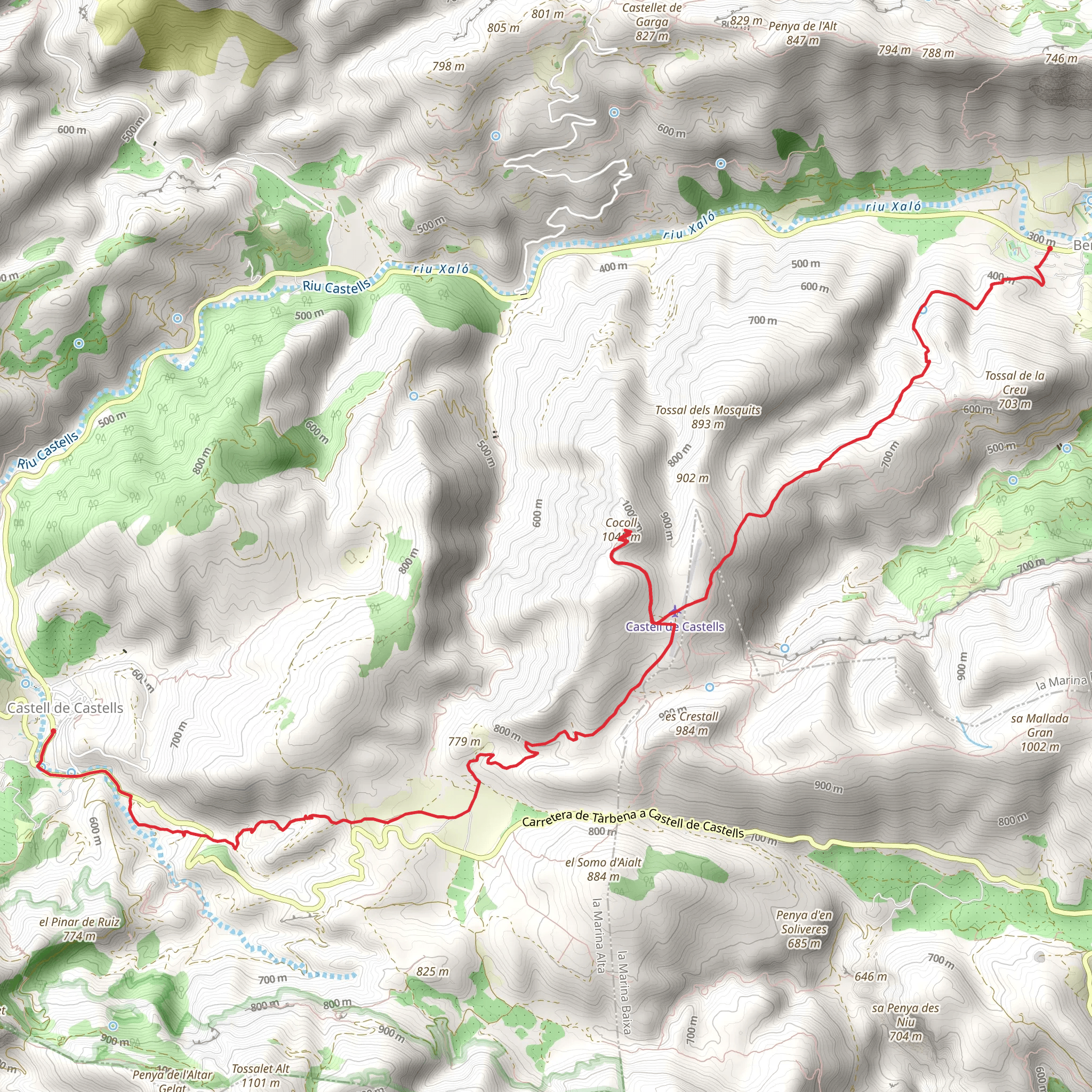 Benigembla - Cocoll - Castell de Castells PR CV 27 mobile static map