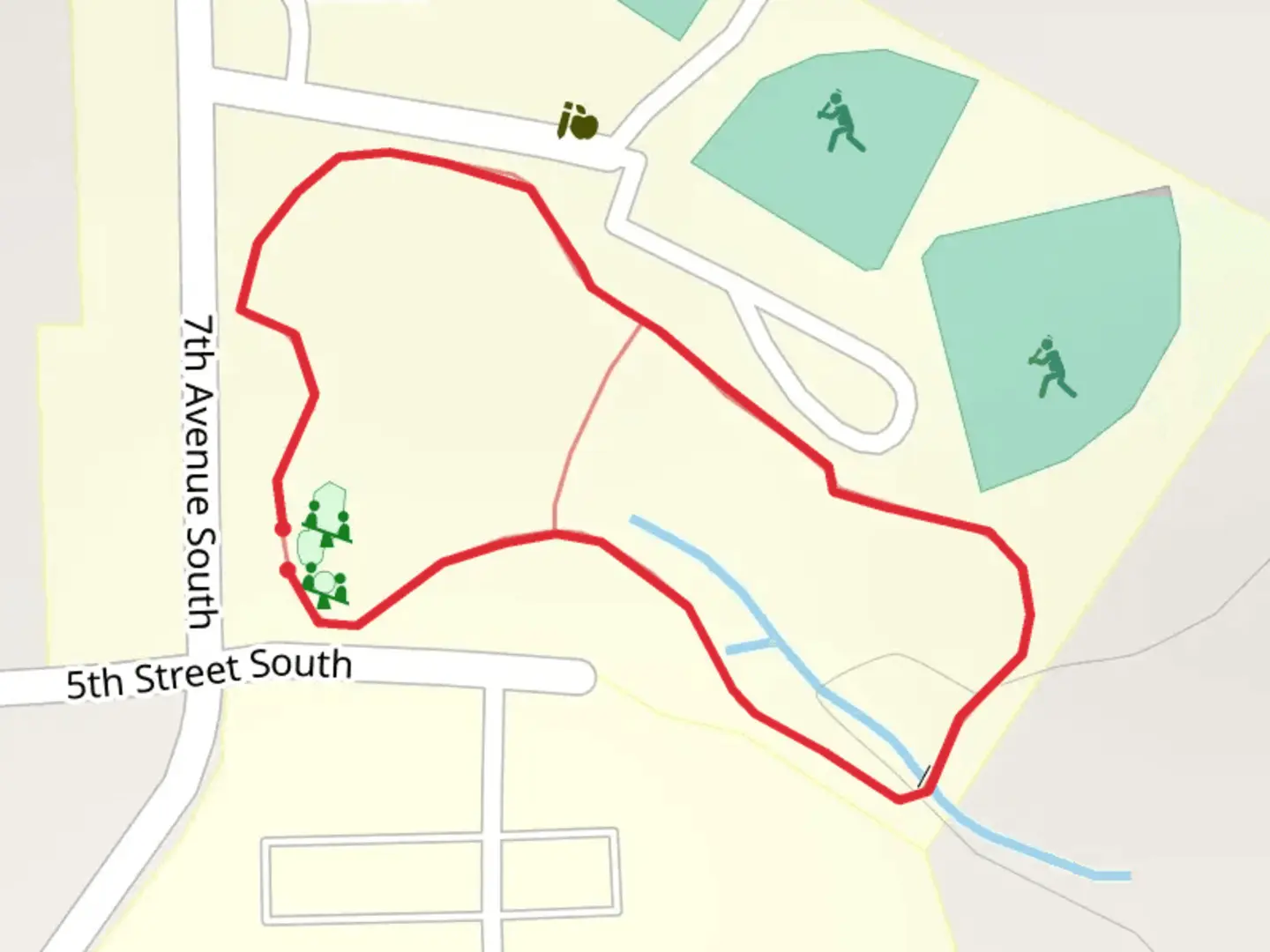 An image depicting the trail Meadowlane Elem Sch Overlook Loop and its surrounding area.