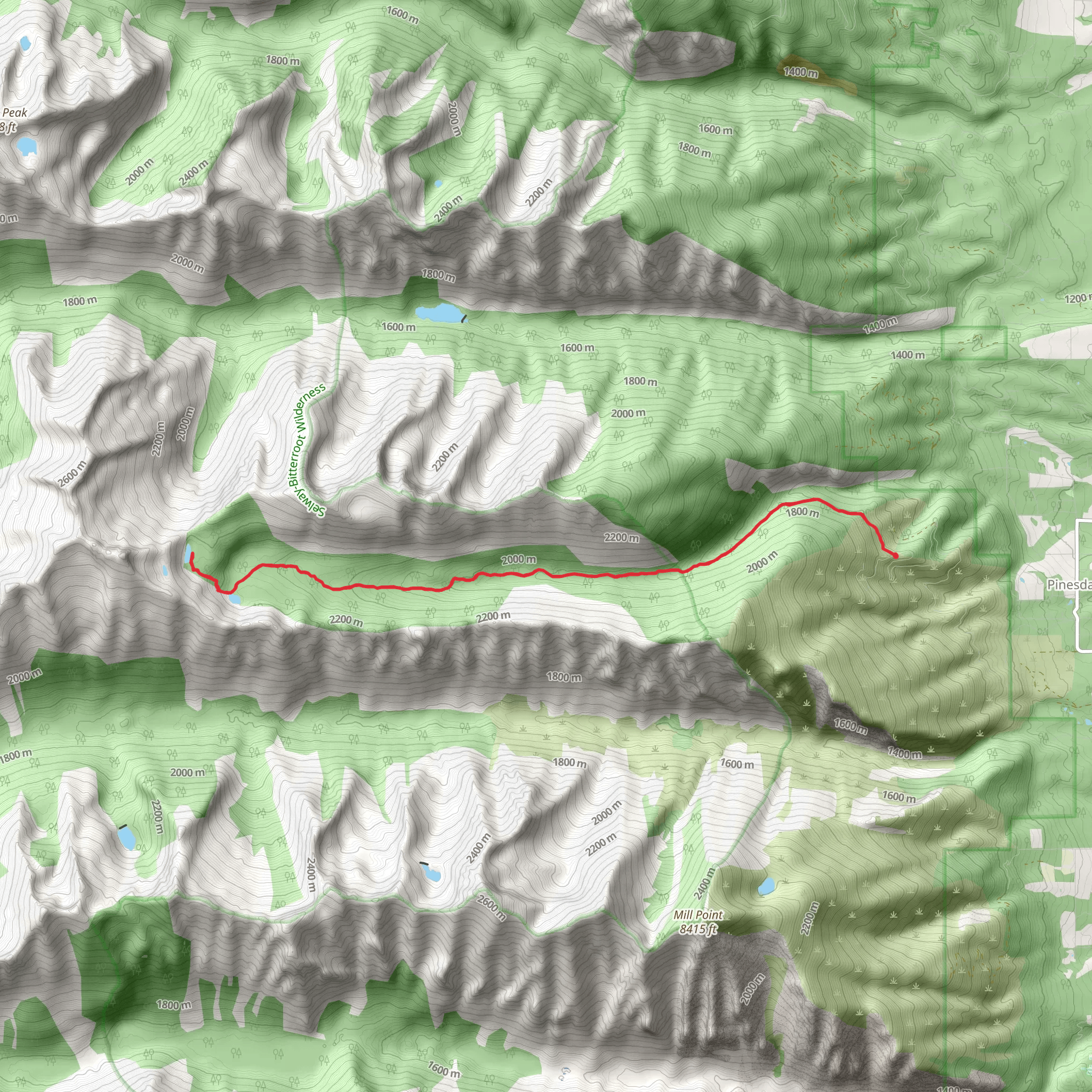 Sheafman Creek Trail mobile static map