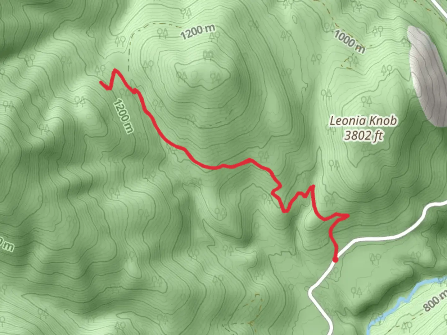 An image depicting the trail Leonia Trail and its surrounding area.