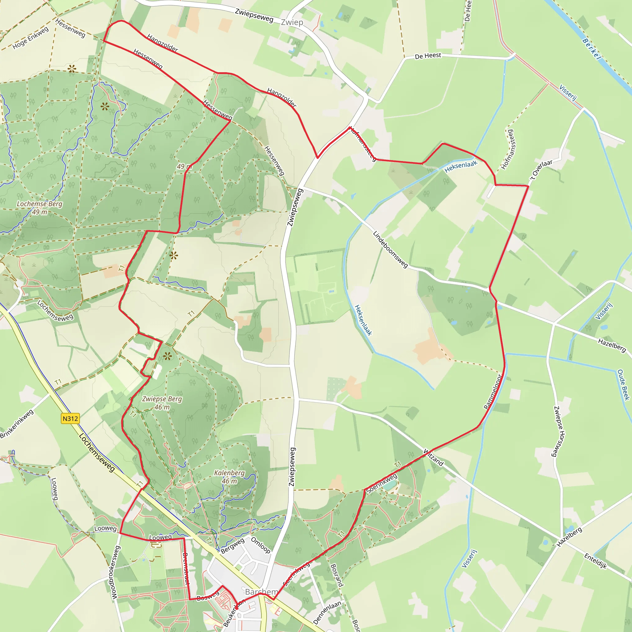 Kale Berg Route mobile static map