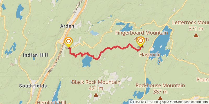 Appalachian Trail Section Hikes - Pawling to Harriman State Park stage 7 Map