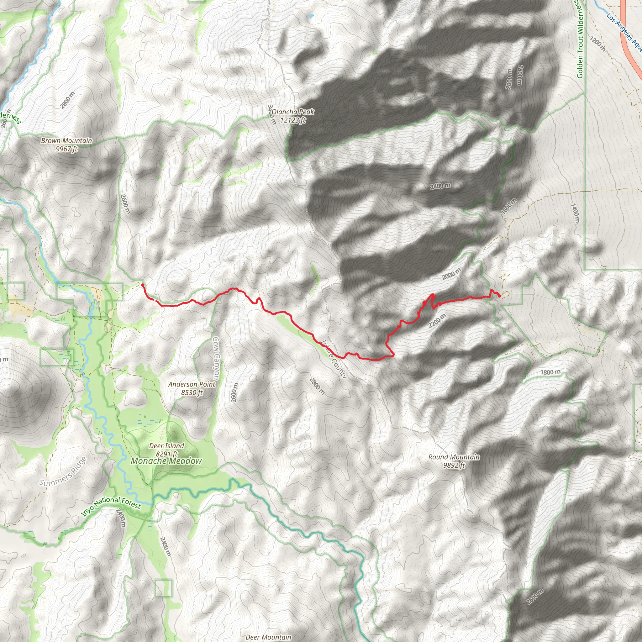 Olancha Pass Trail mobile static map