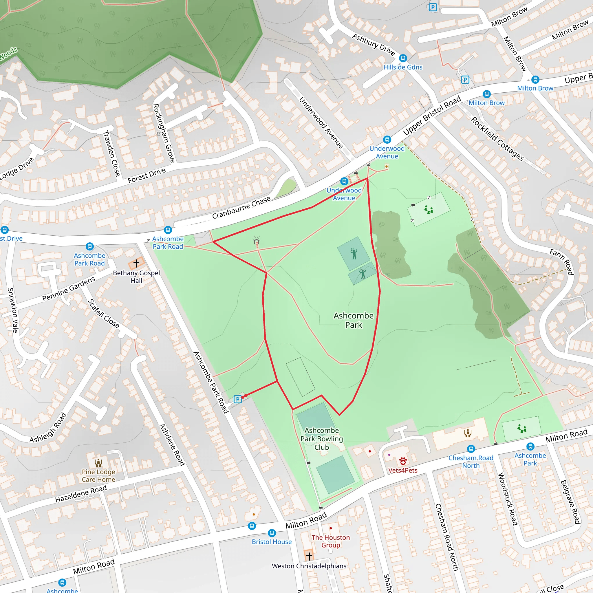 Ashcombe Park Loop mobile static map