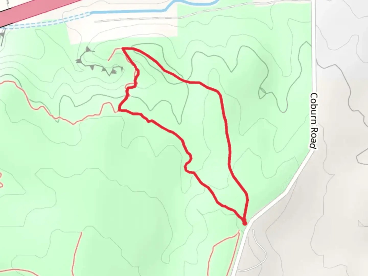 An image depicting the trail Coburn Road Loop and its surrounding area.