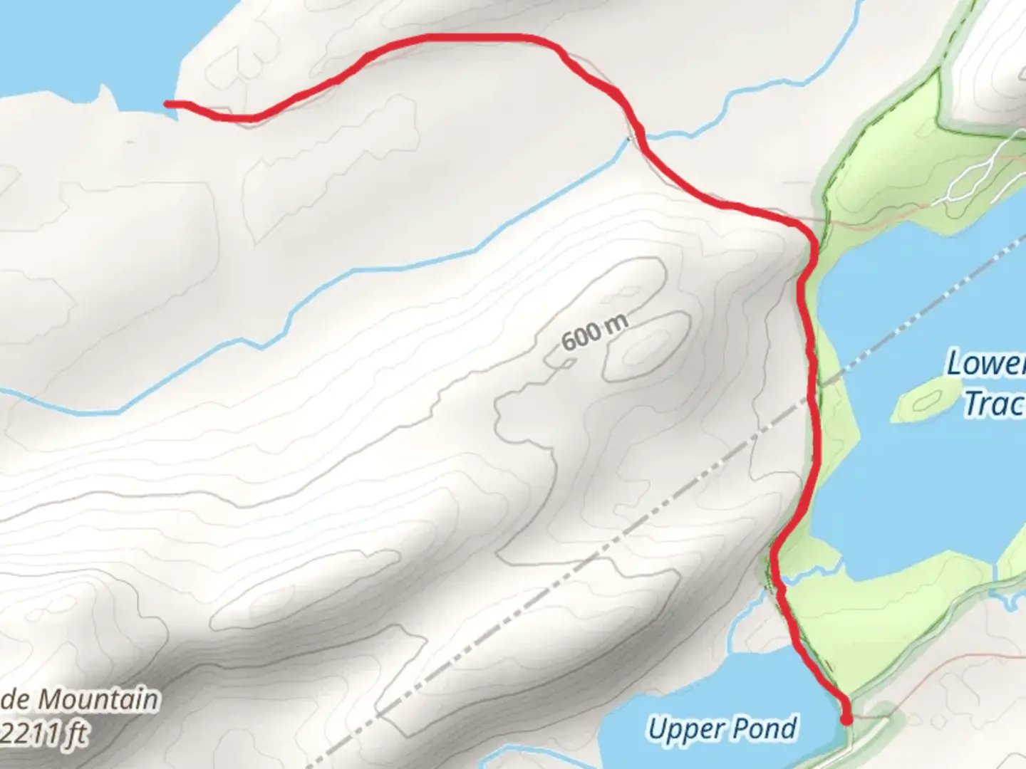 An image depicting the trail Shallow Lake from Upper Pond and its surrounding area.