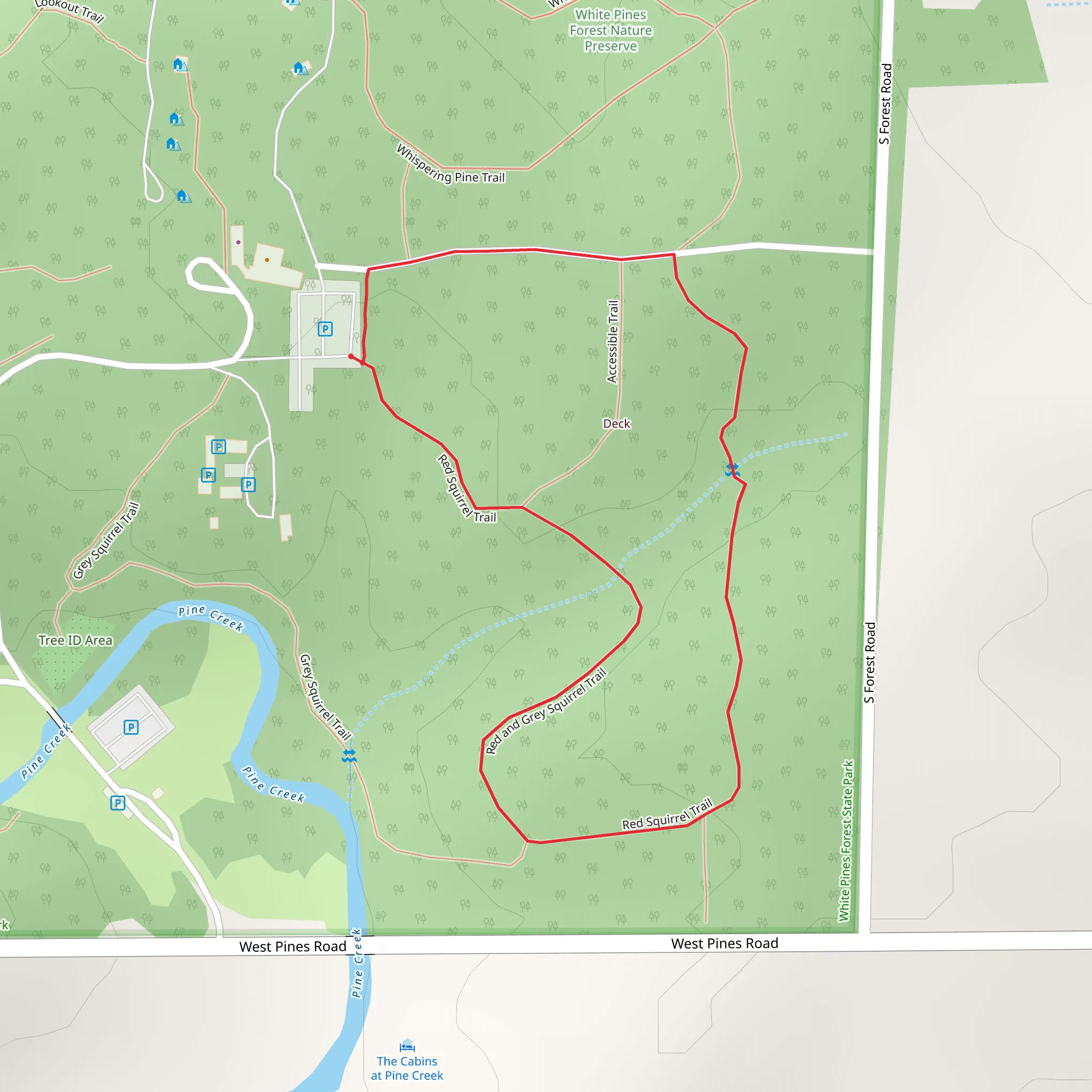 Red and Grey Squirrel Loop Trail mobile static map