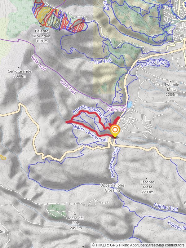 Water Canyon and American Springs Loop Trail mobile static map