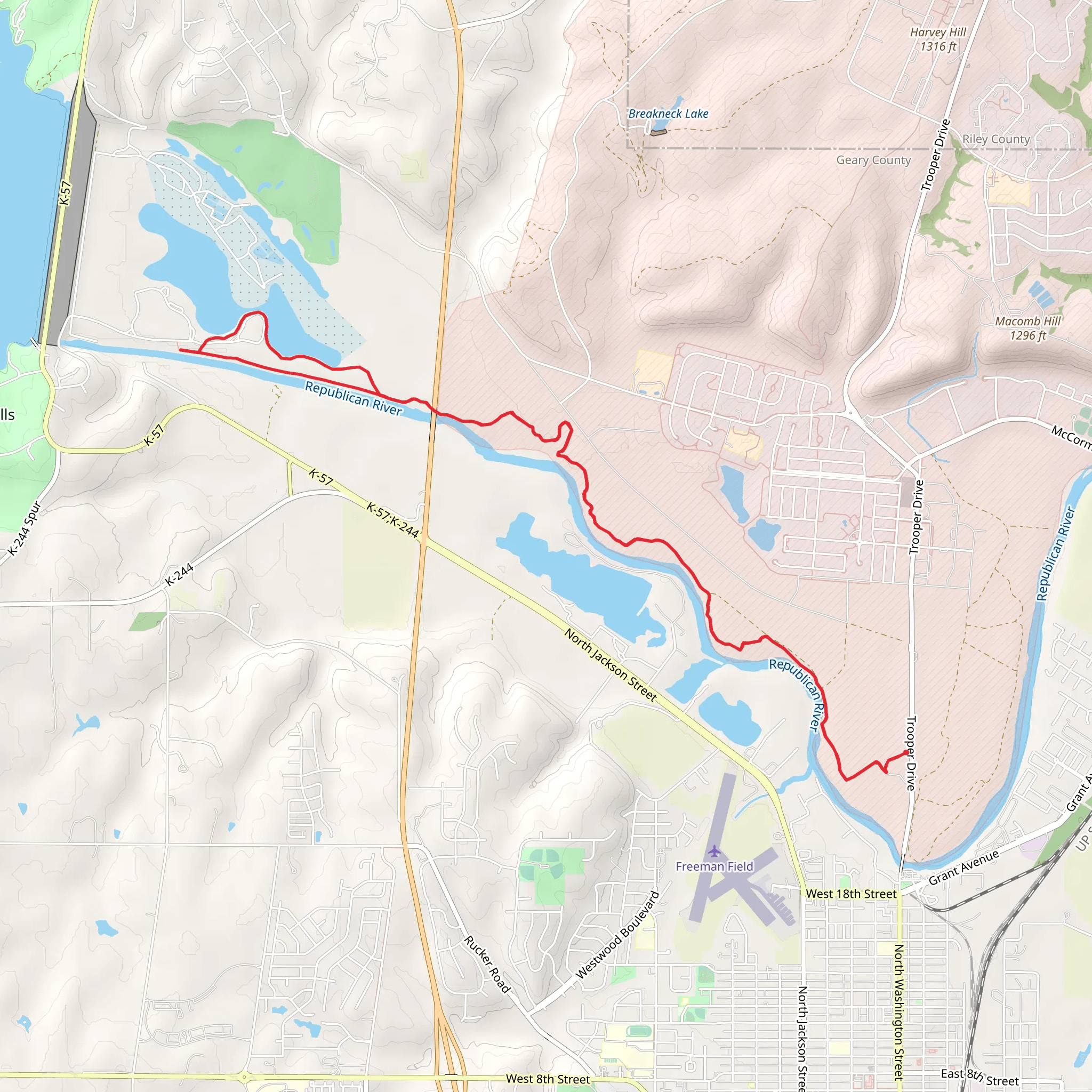 Republican River Walk Loop mobile static map