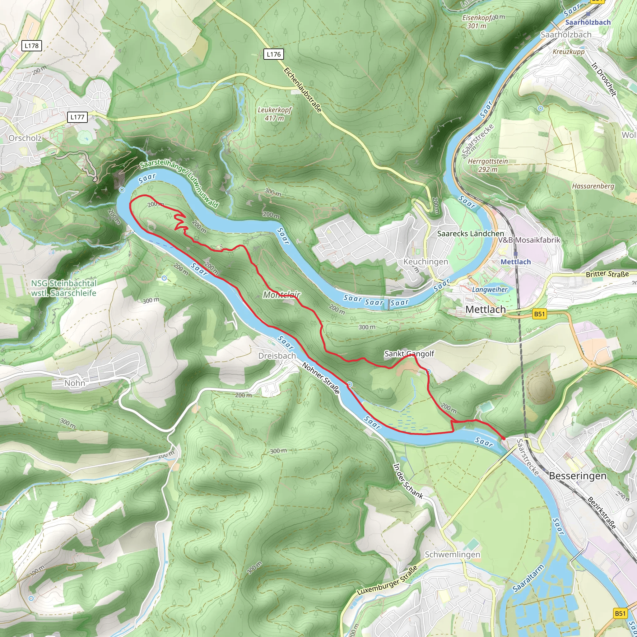 Burg Montclair, Saarschleife and River Saar Loop mobile static map