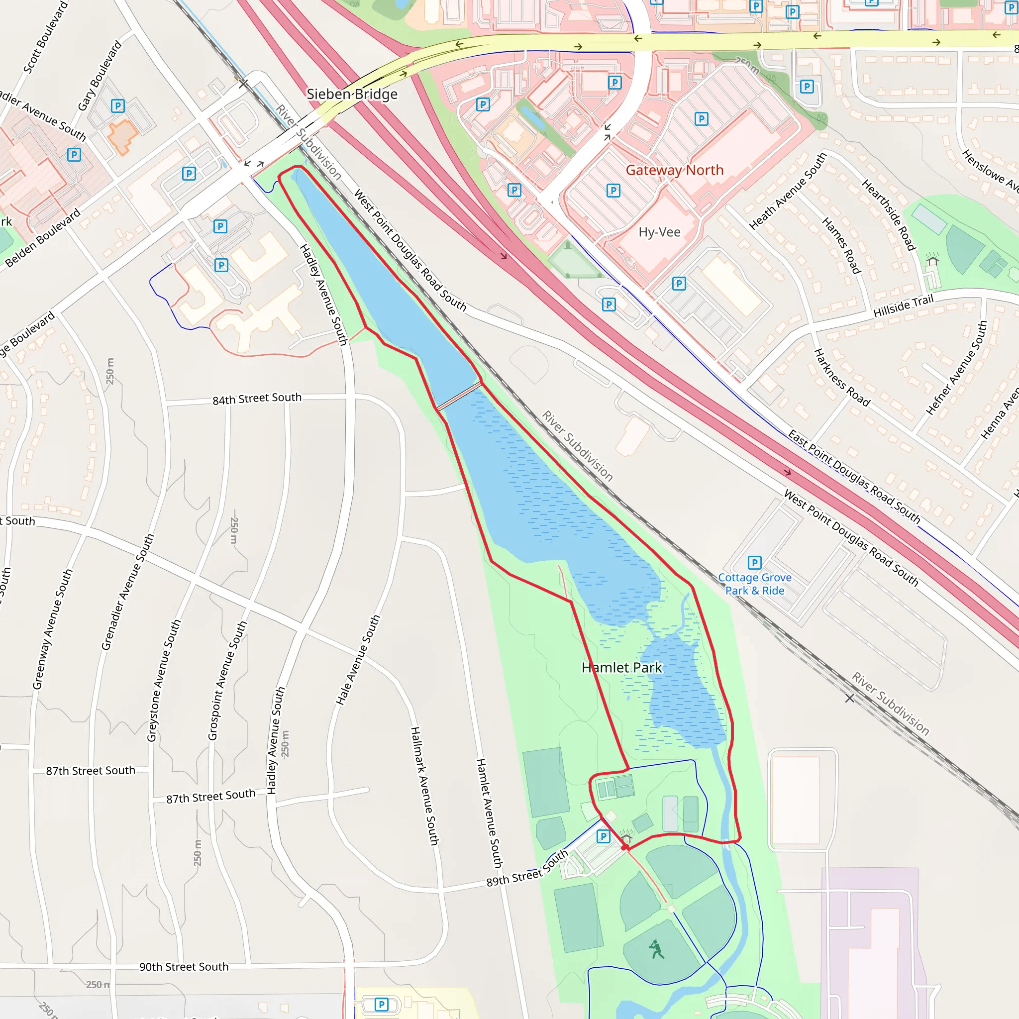 Hamlet Park Loop mobile static map