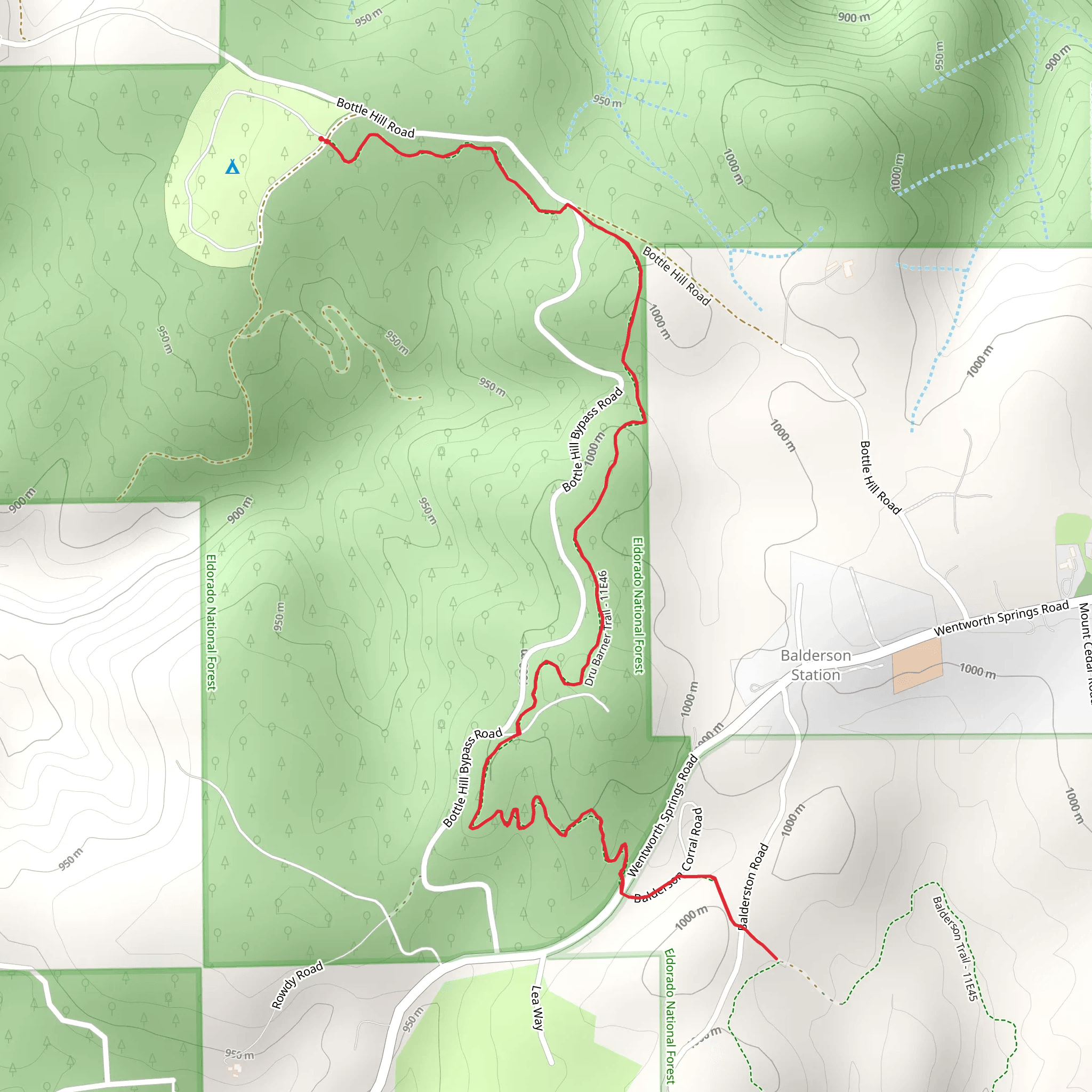 Dru Barner Campground Trail mobile static map