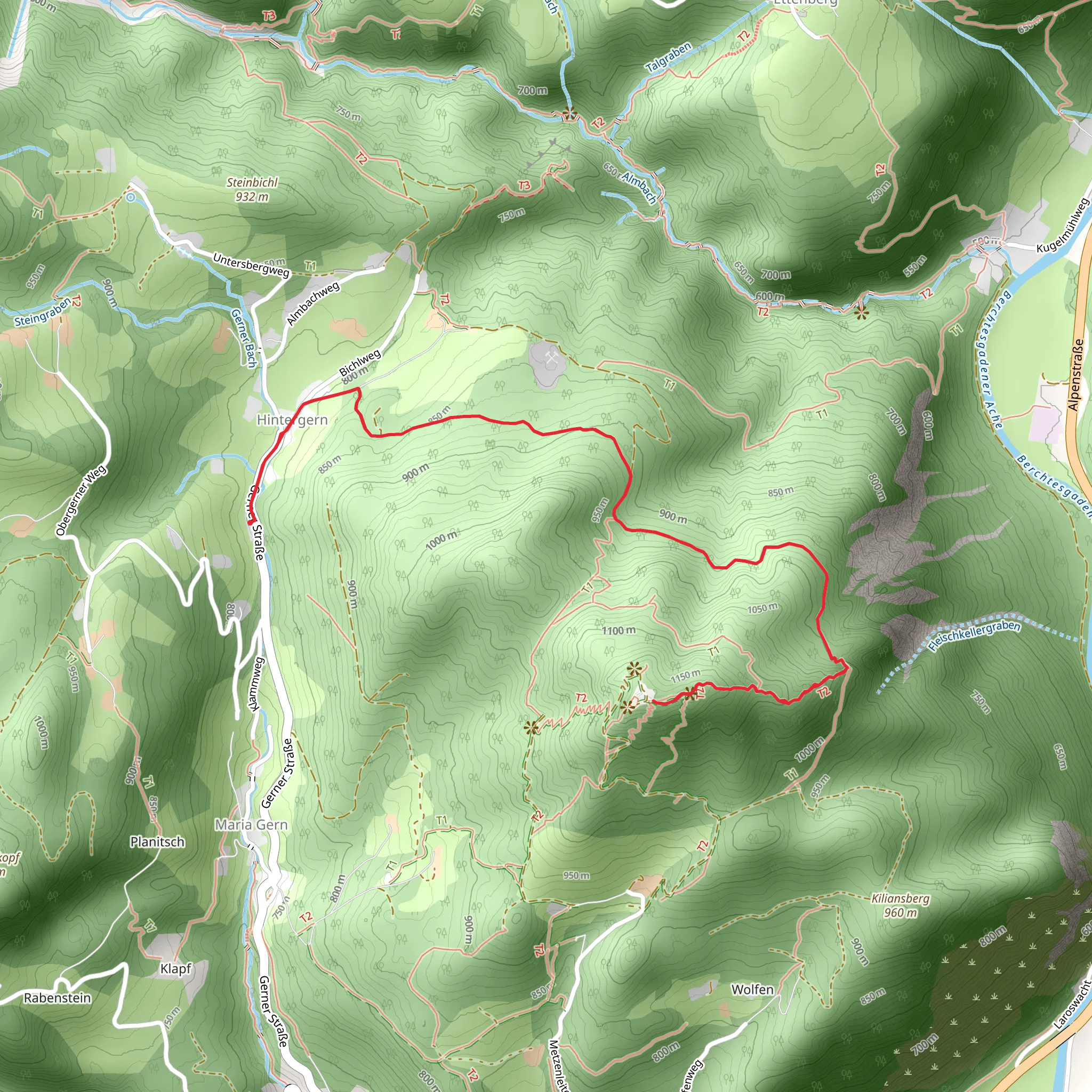 Salzburgblick and Kneifelspitze mobile static map