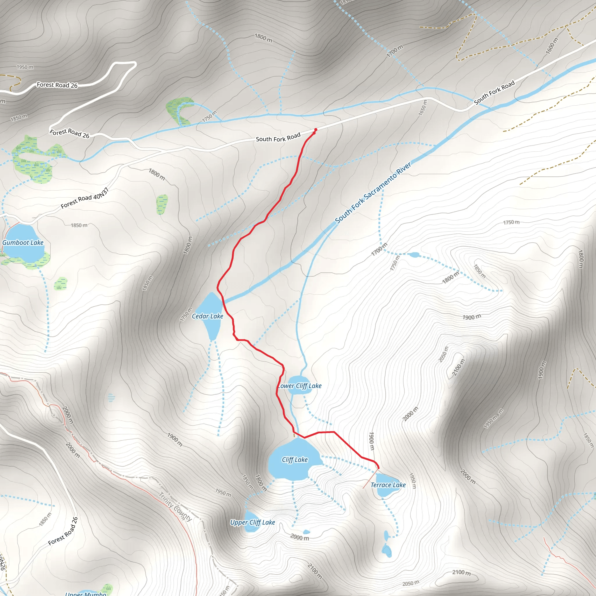 Terrace Lake, Cliff Lake and Cedar Lake mobile static map