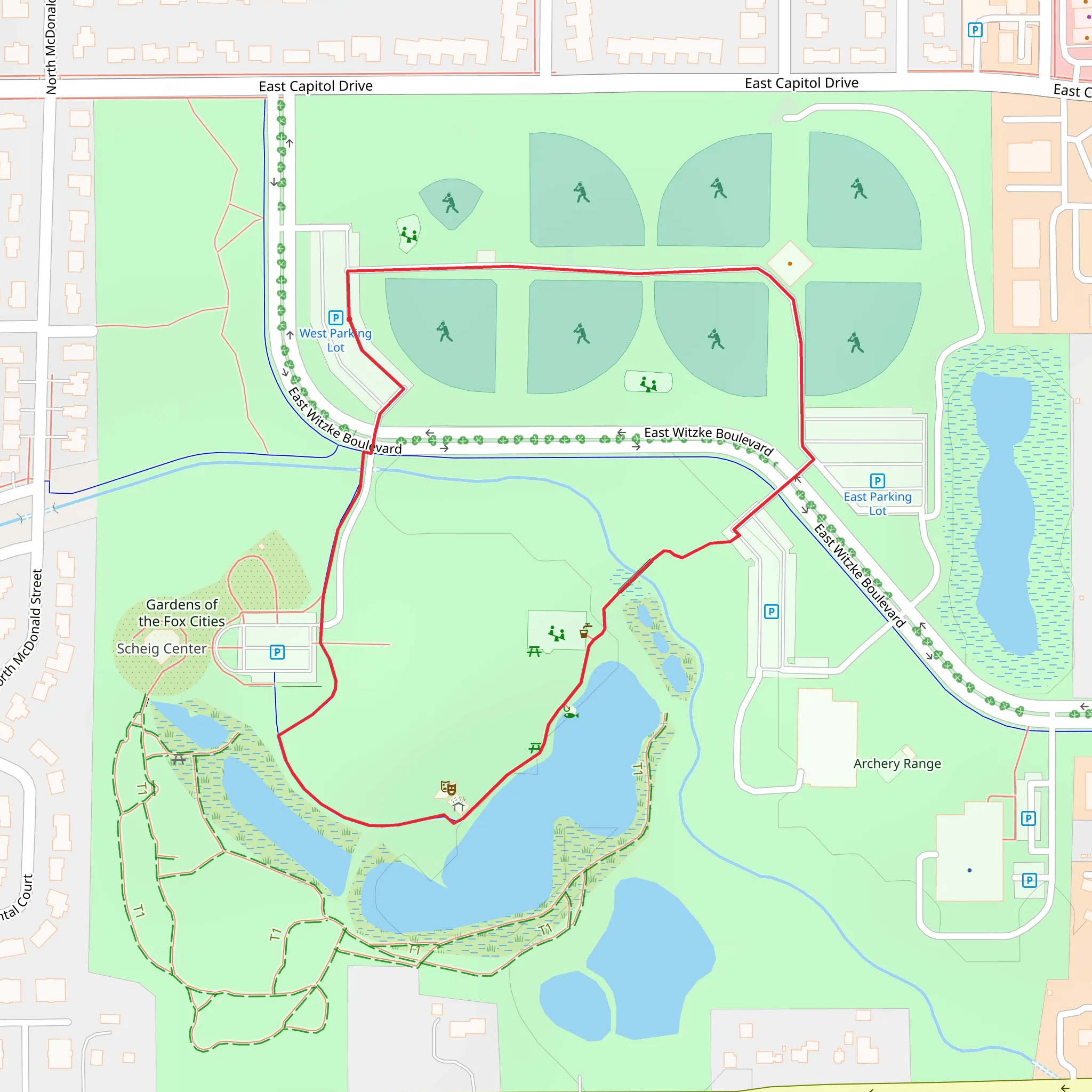 Appleton Memorial Park Loop mobile static map