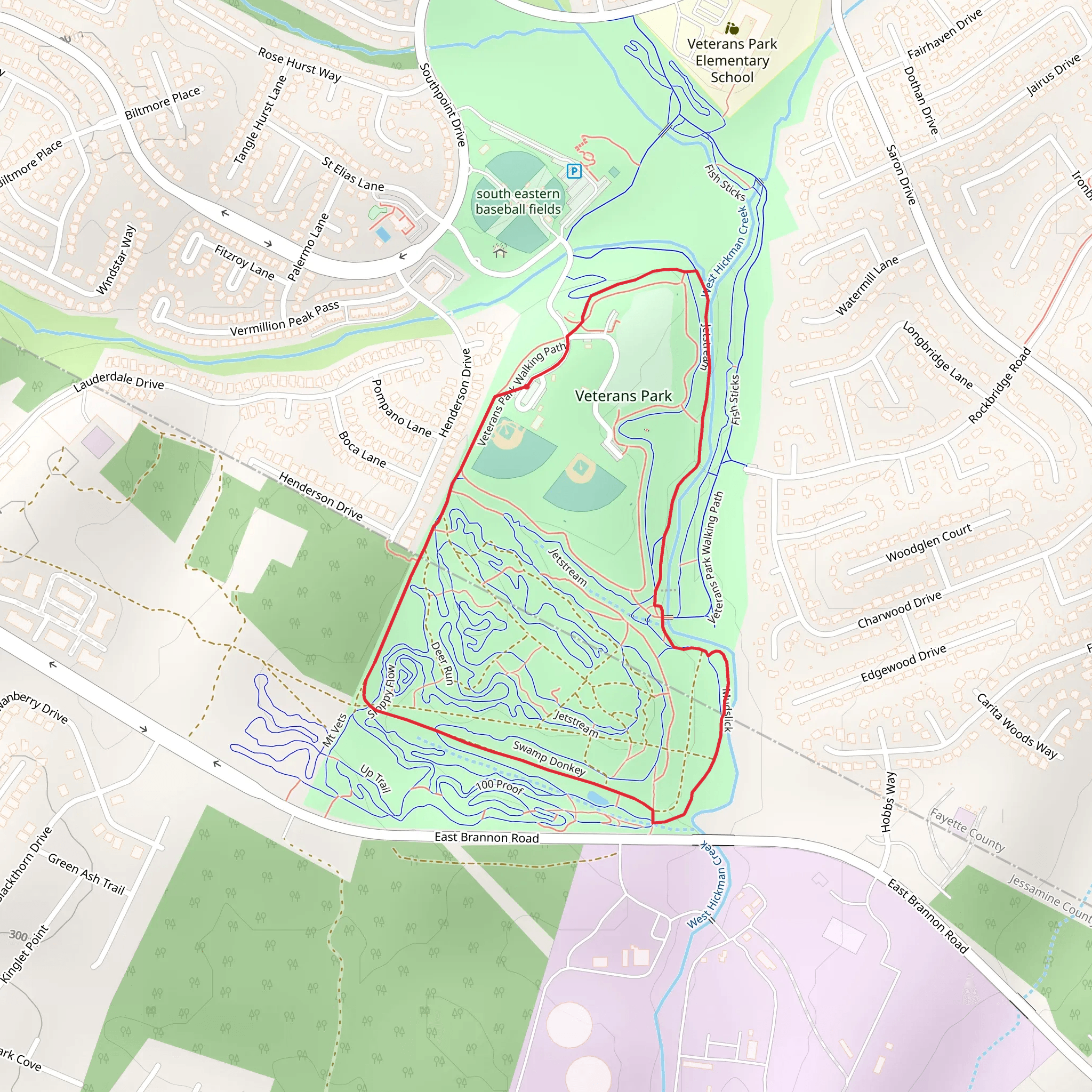 Veterans Park Loop mobile static map