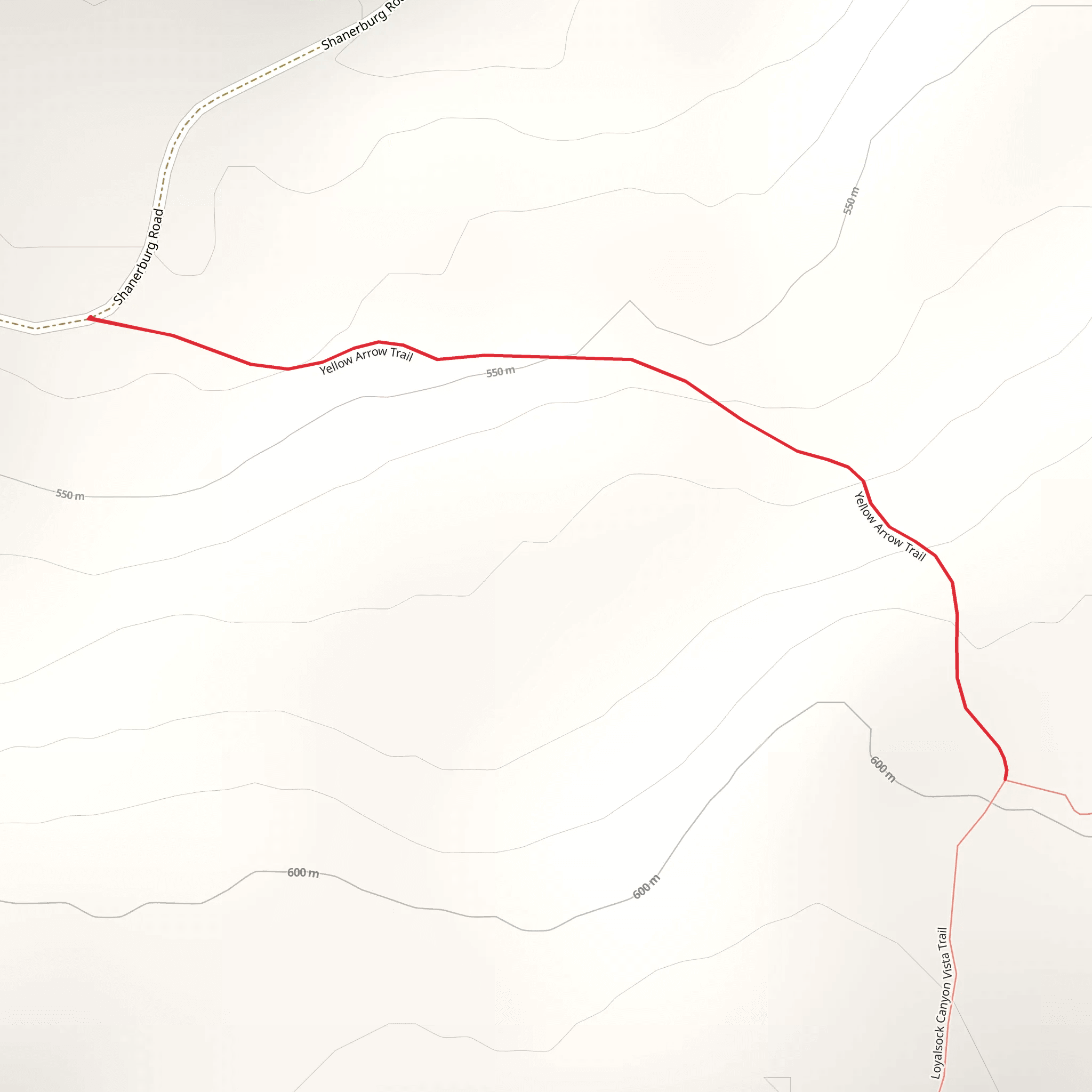Yellow Arrow Trail mobile static map