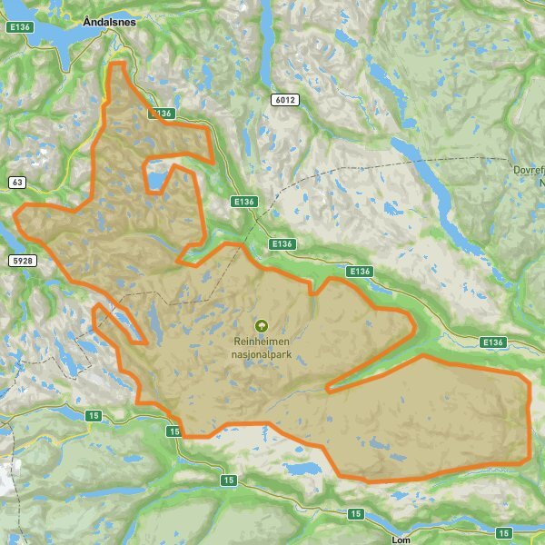 Reinheimen National Park mobile static map