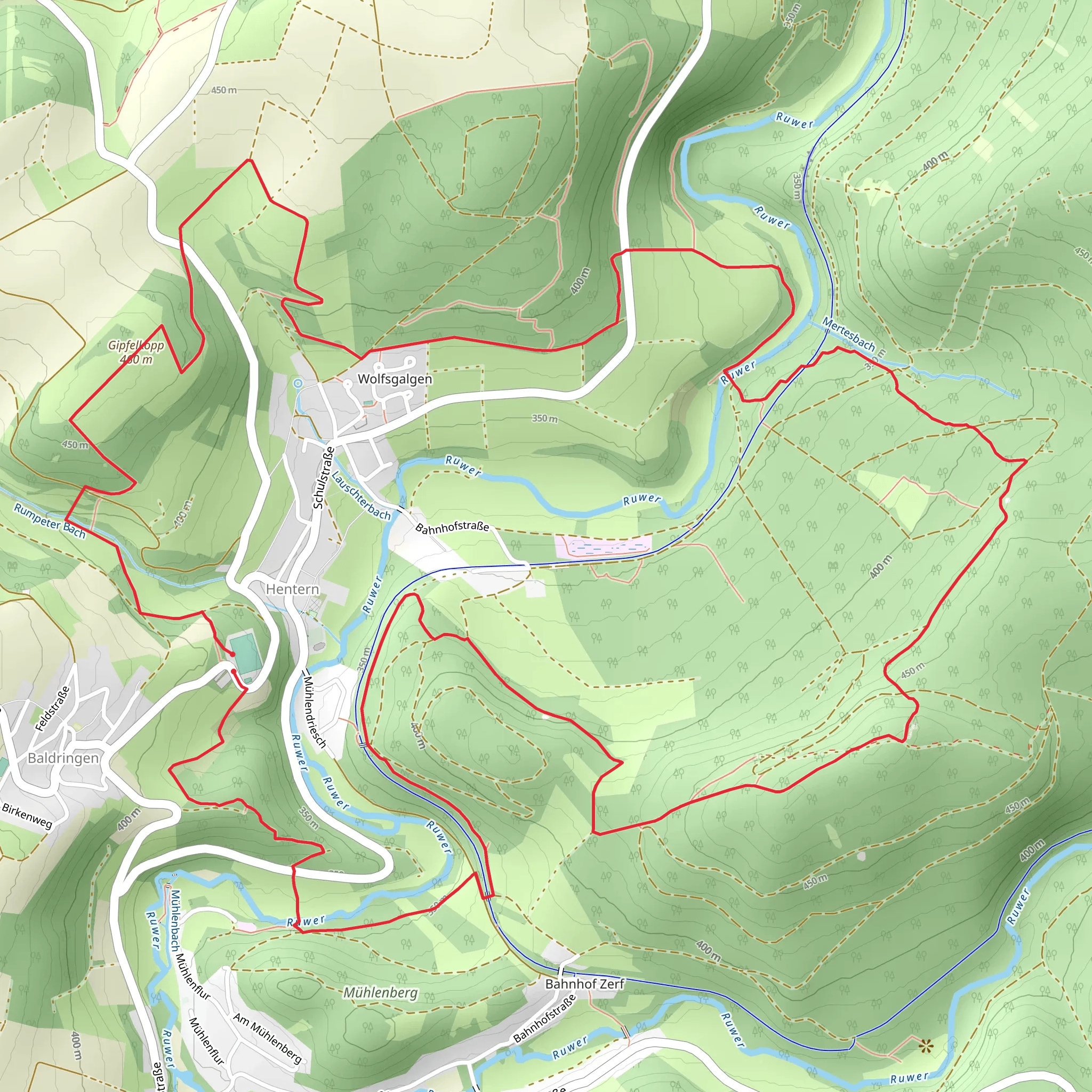 Ruwer-Hochwald-Schleife Loop mobile static map