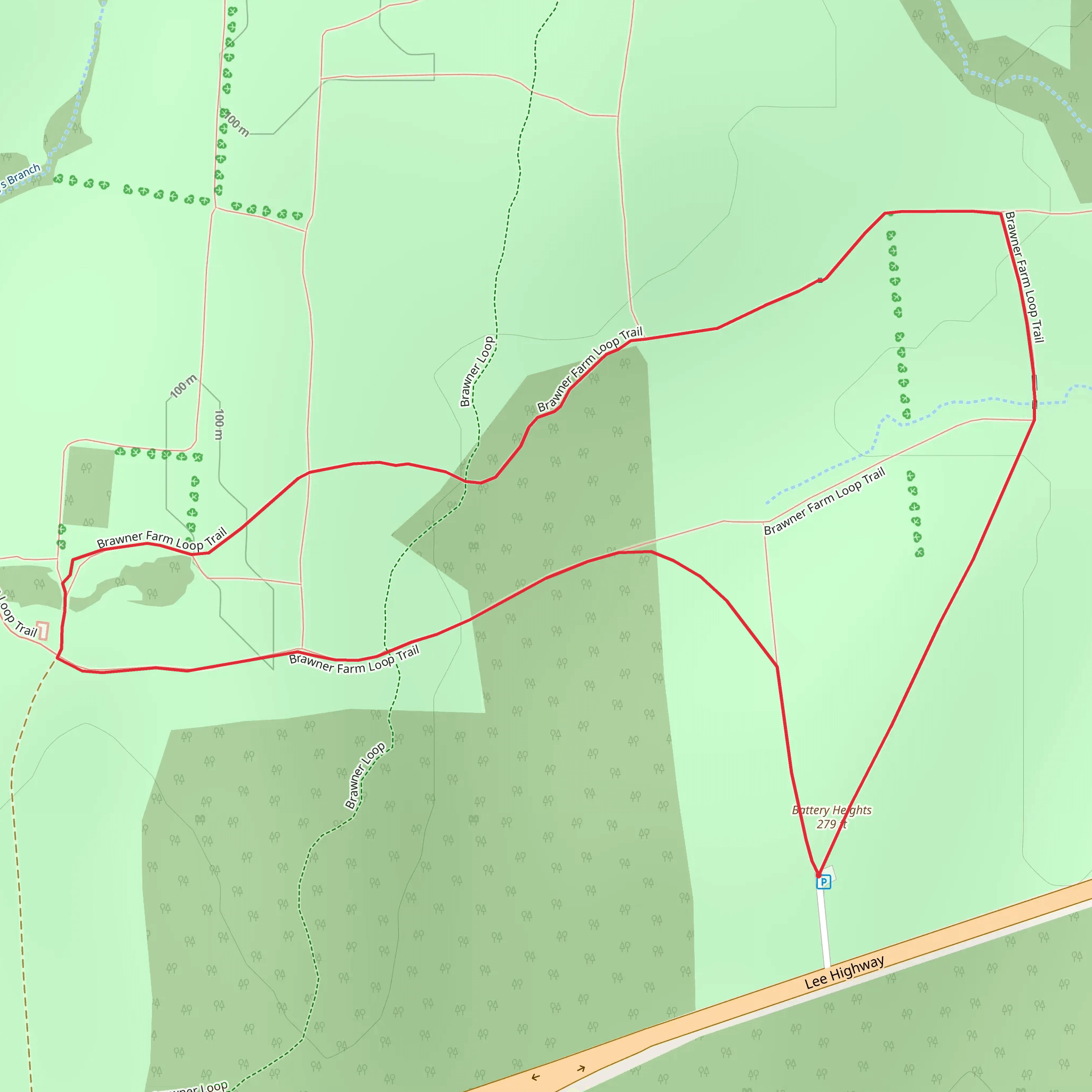Battery Heights Loop mobile static map