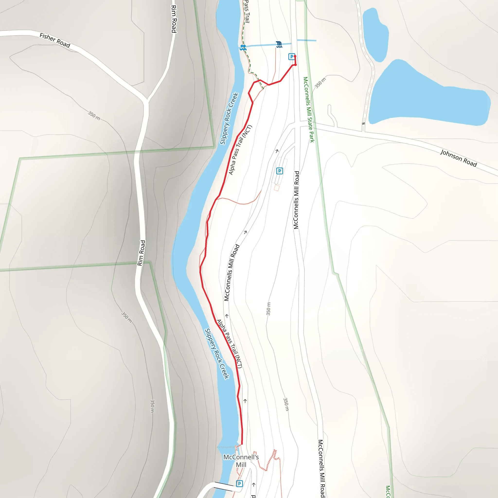 Alpha Pass Trail mobile static map
