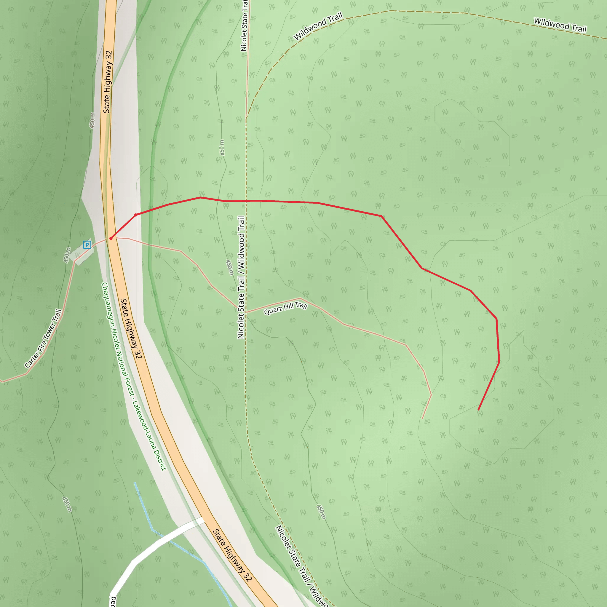 Quartz Hill Trail mobile static map