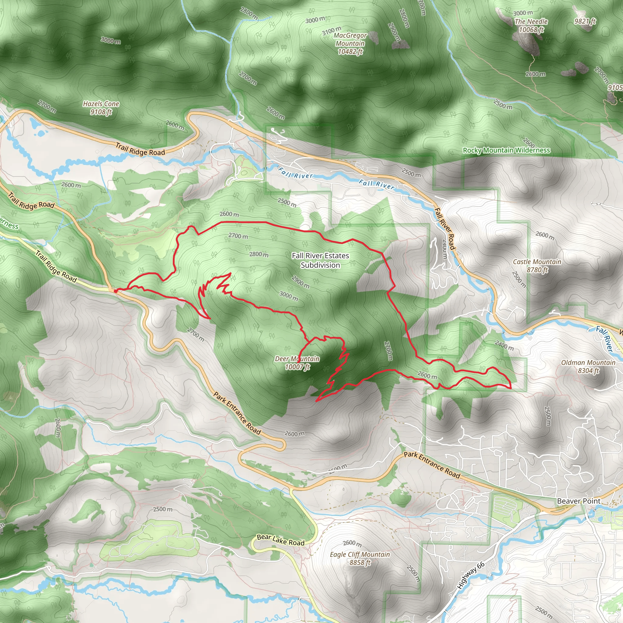 Deer Ridge Trail mobile static map