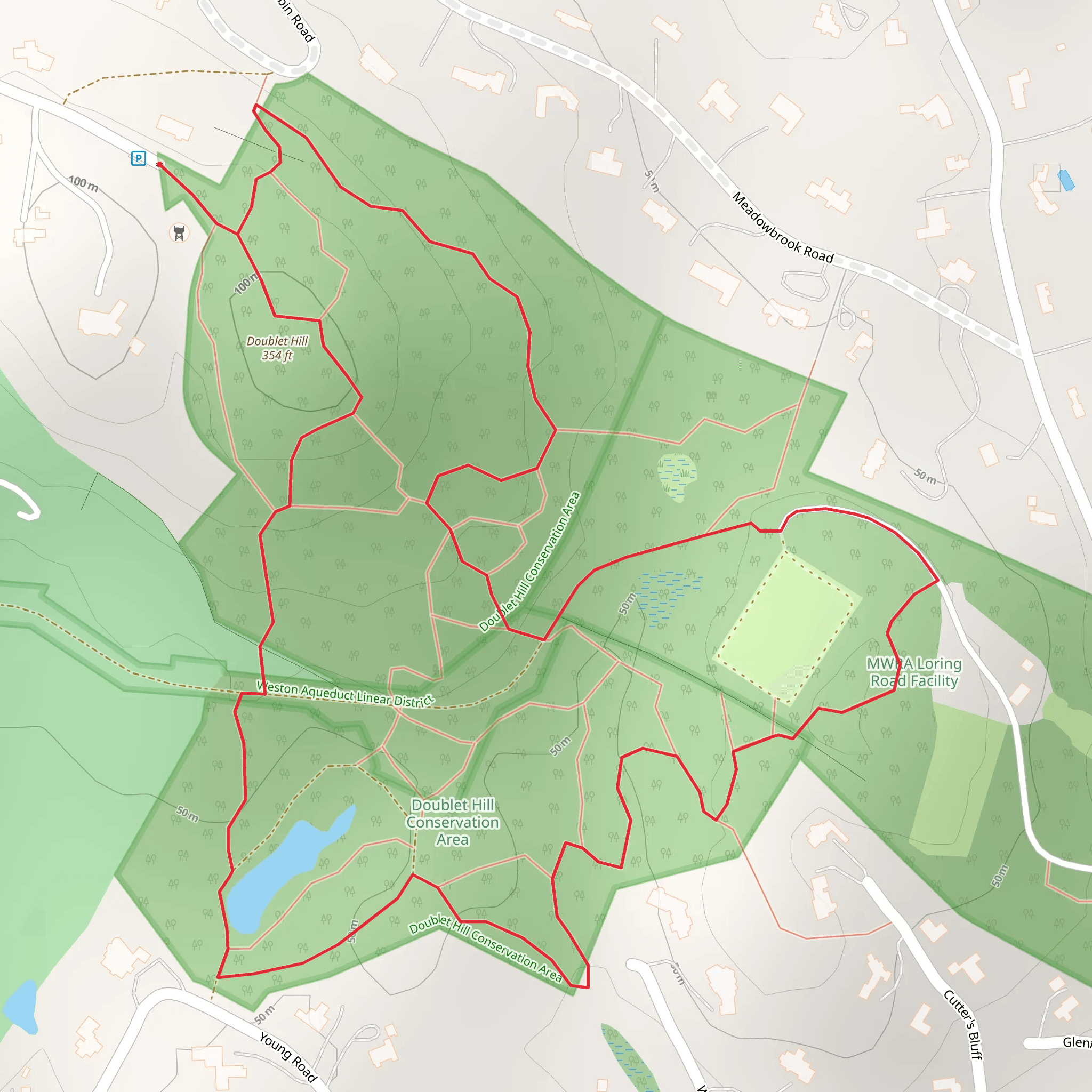 Doublet Hill Loop mobile static map