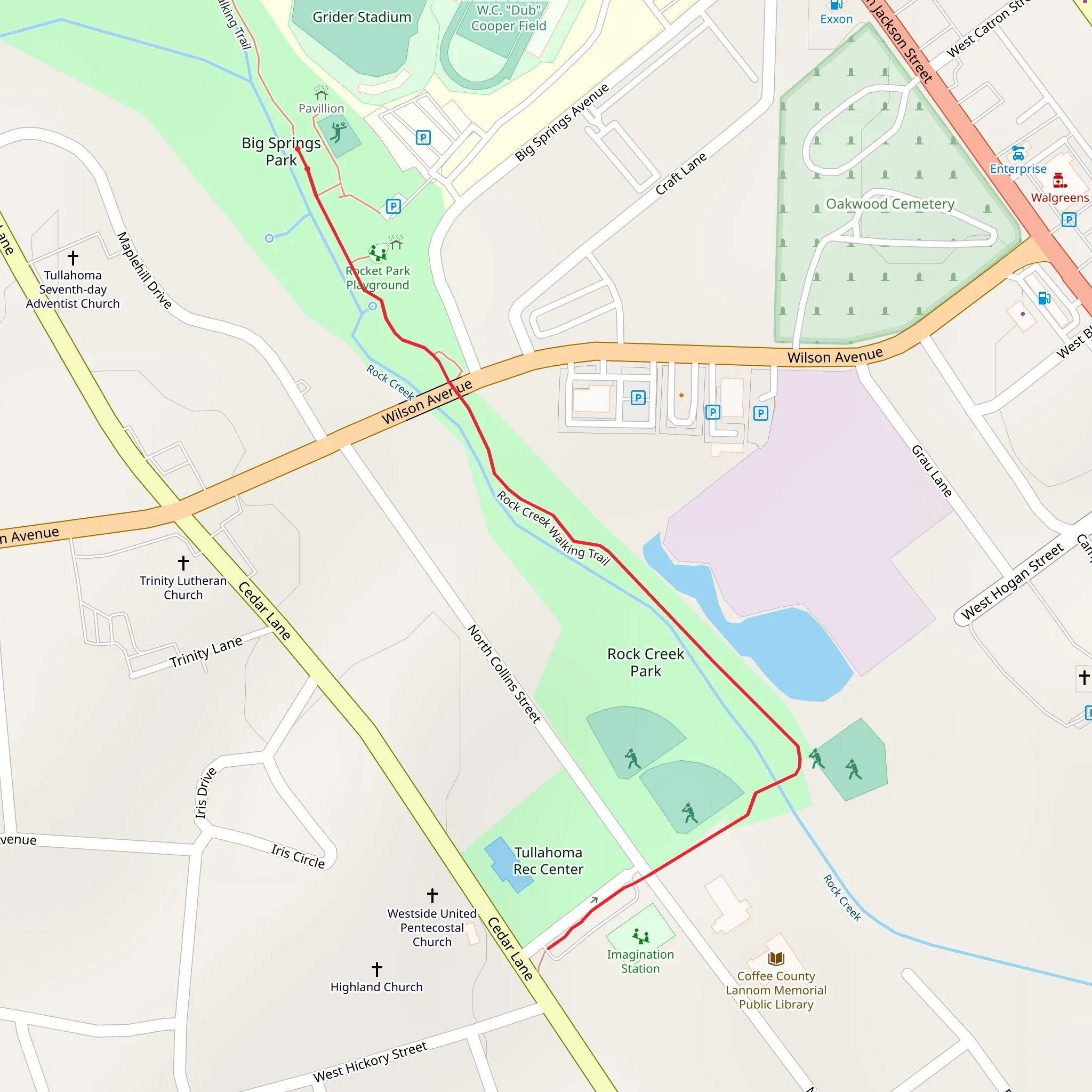 Rock Creek Walking Trail mobile static map