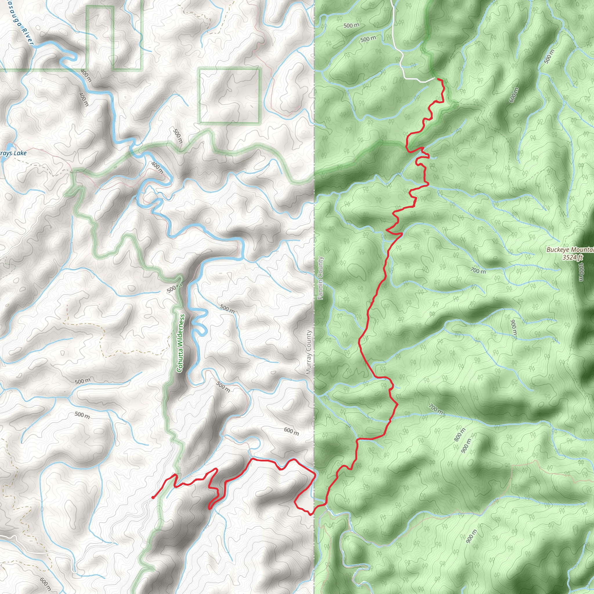 Hickory Creek Out and Back mobile static map