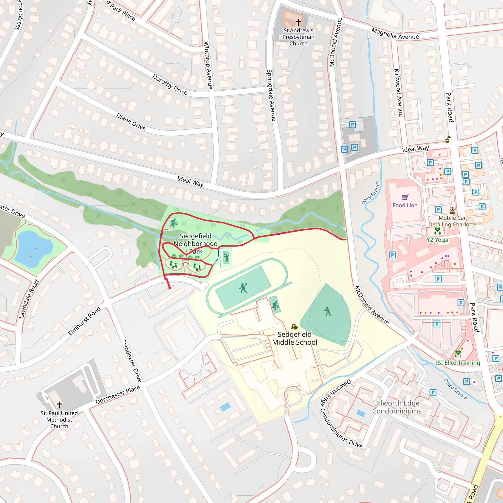 Sedgefield Neighborhood Park Loop mobile static map