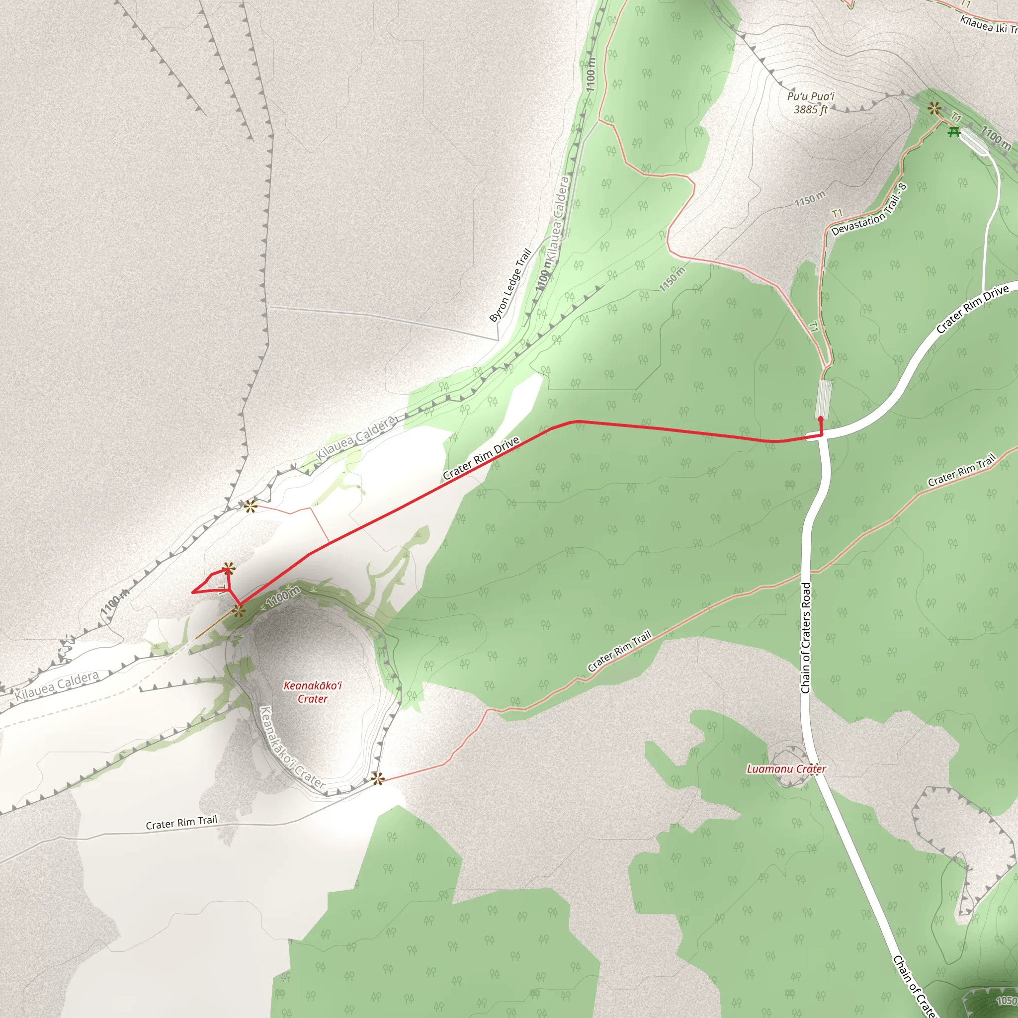 Crater Rim Drive mobile static map