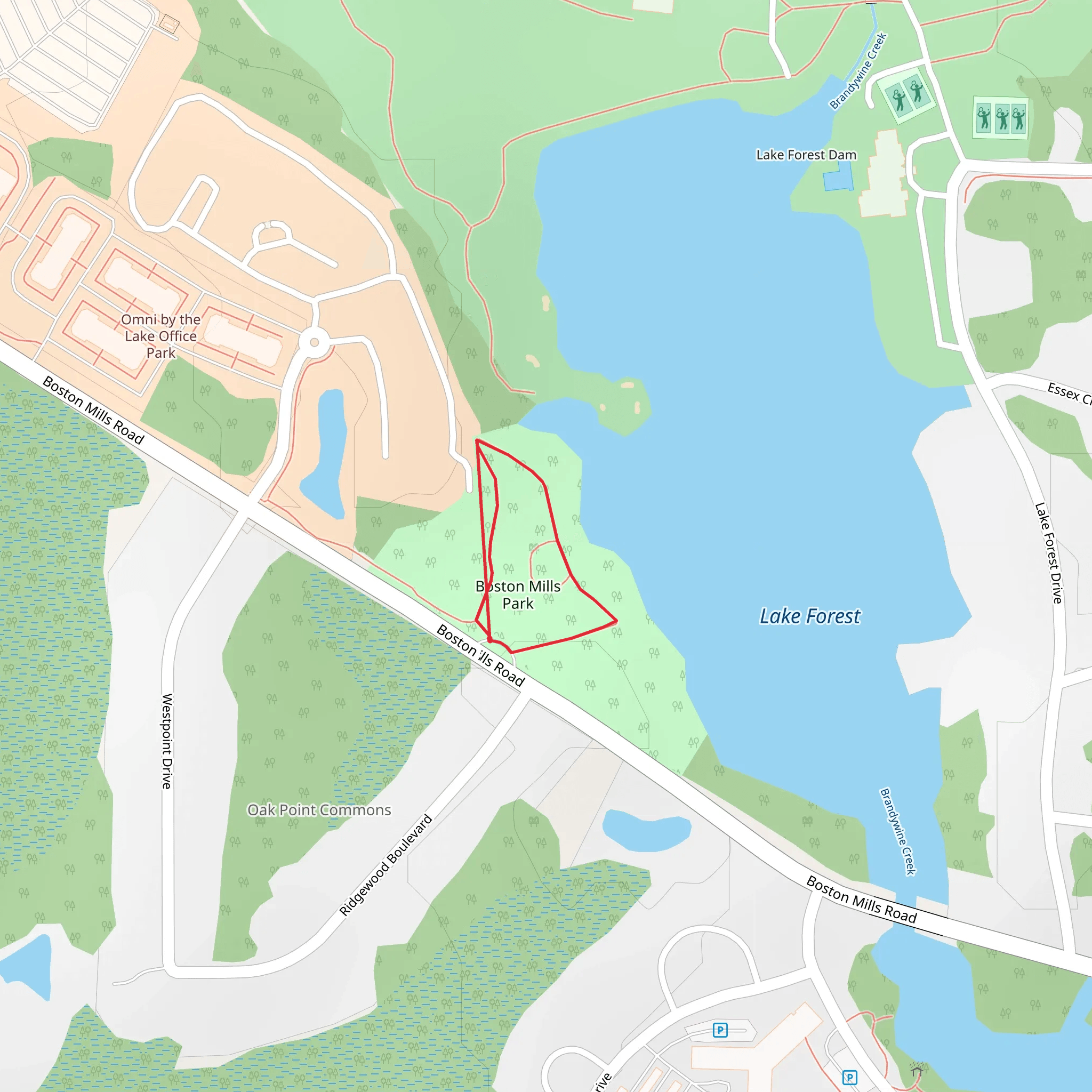 Boston Mills Park Loop mobile static map