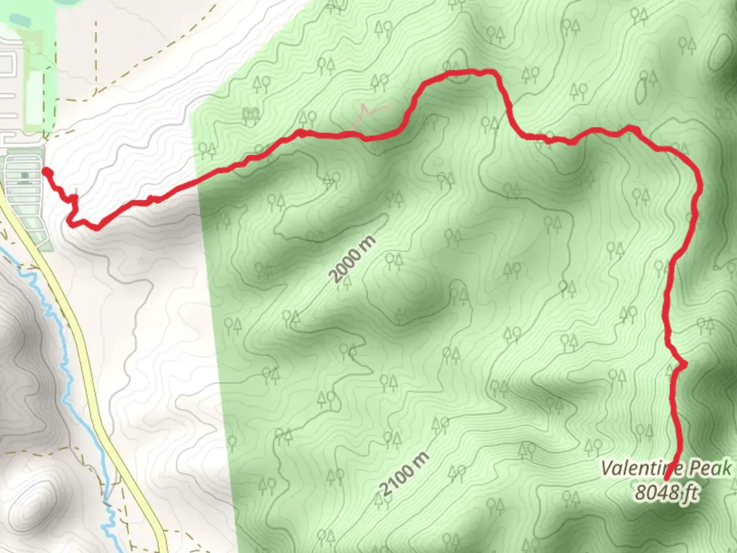 An image depicting the trail Valentine Peak Trail and its surrounding area.