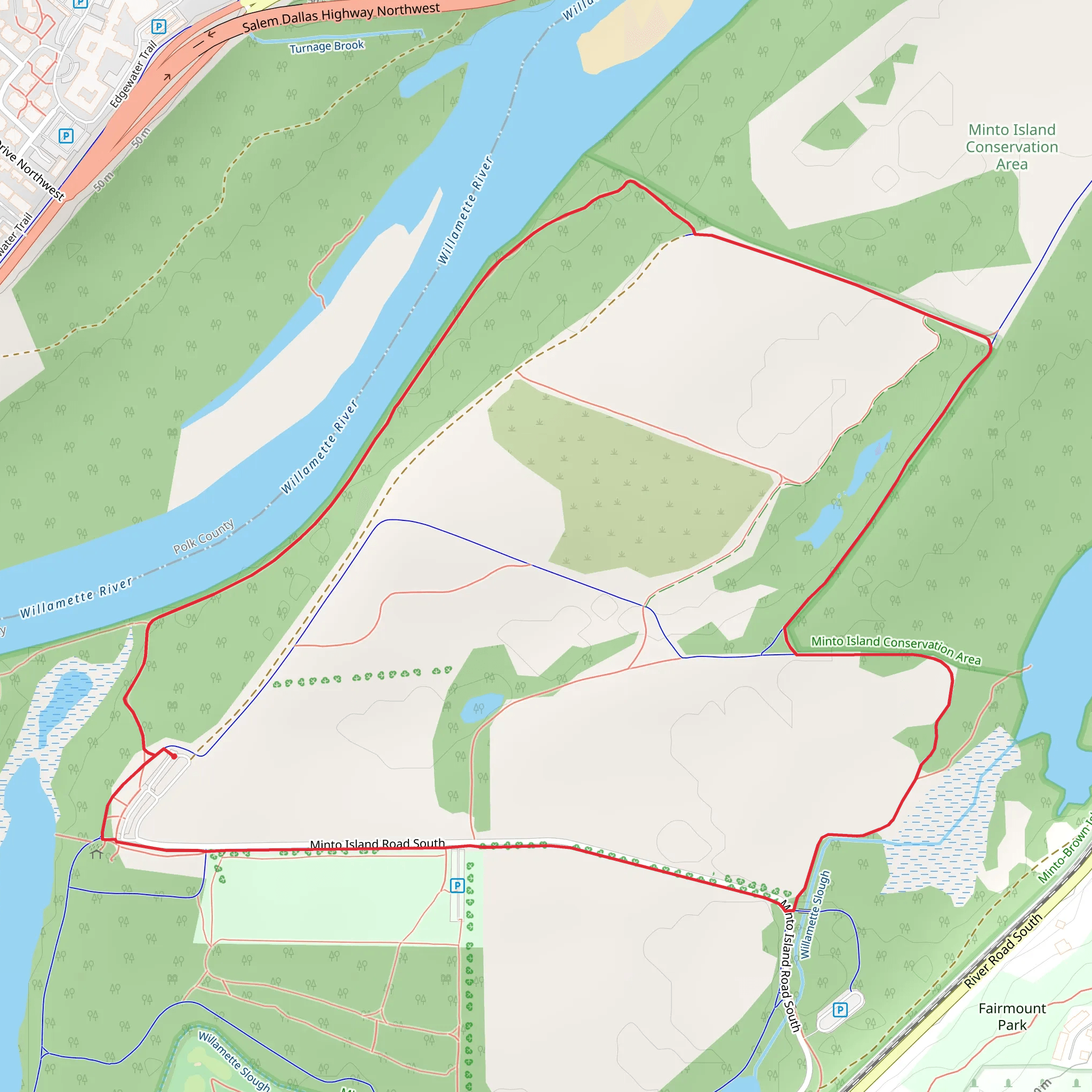 Minto Island Loop mobile static map
