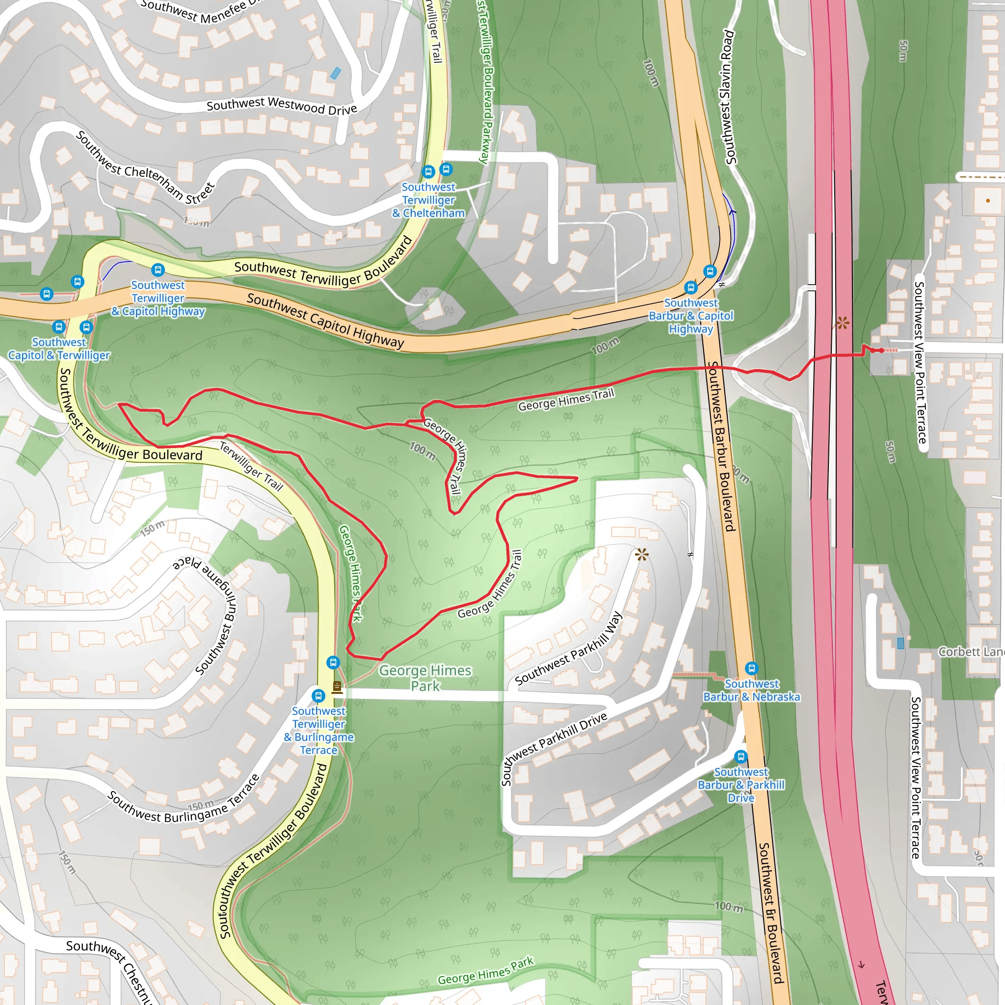 George Himes Trail mobile static map