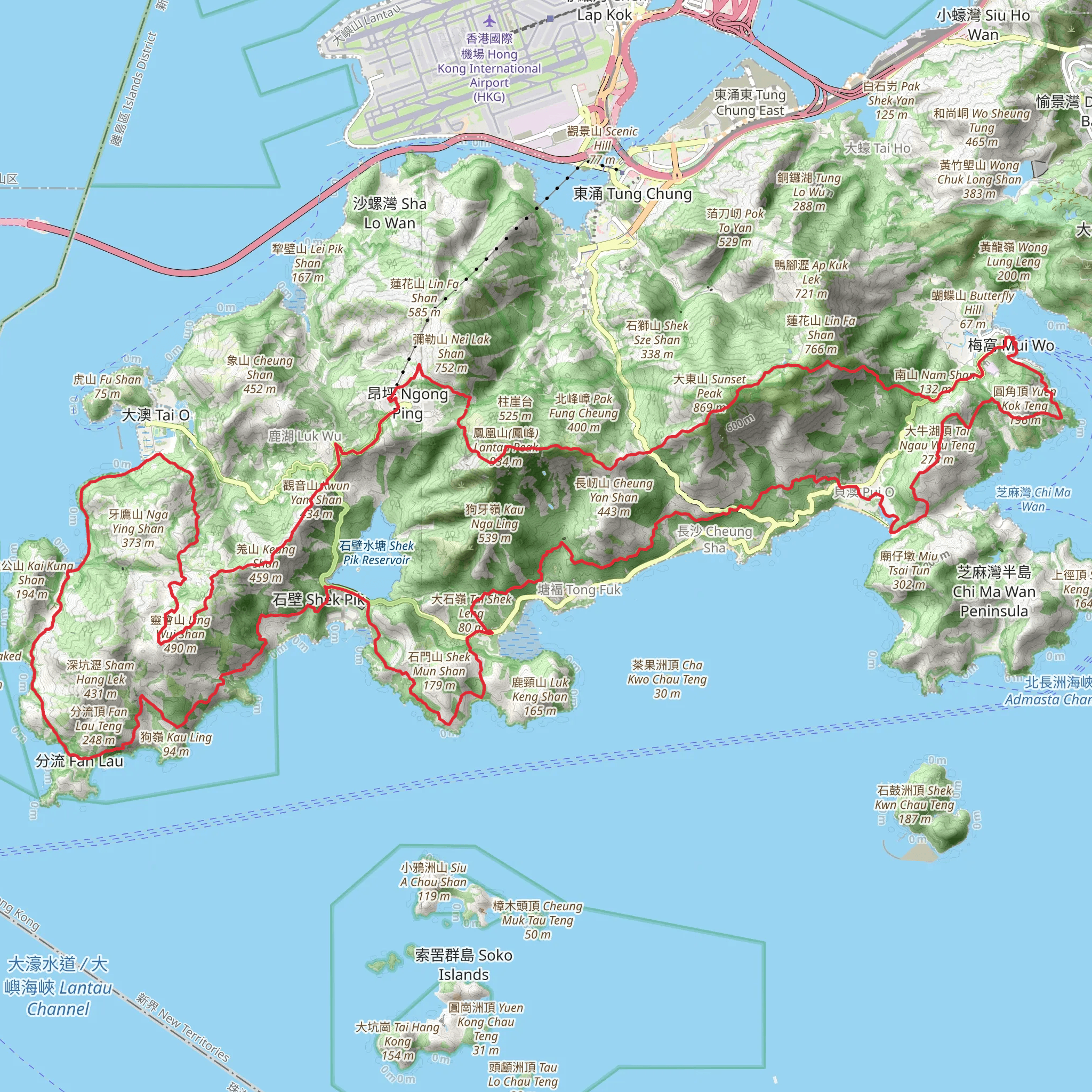 Lantau Trail mobile static map