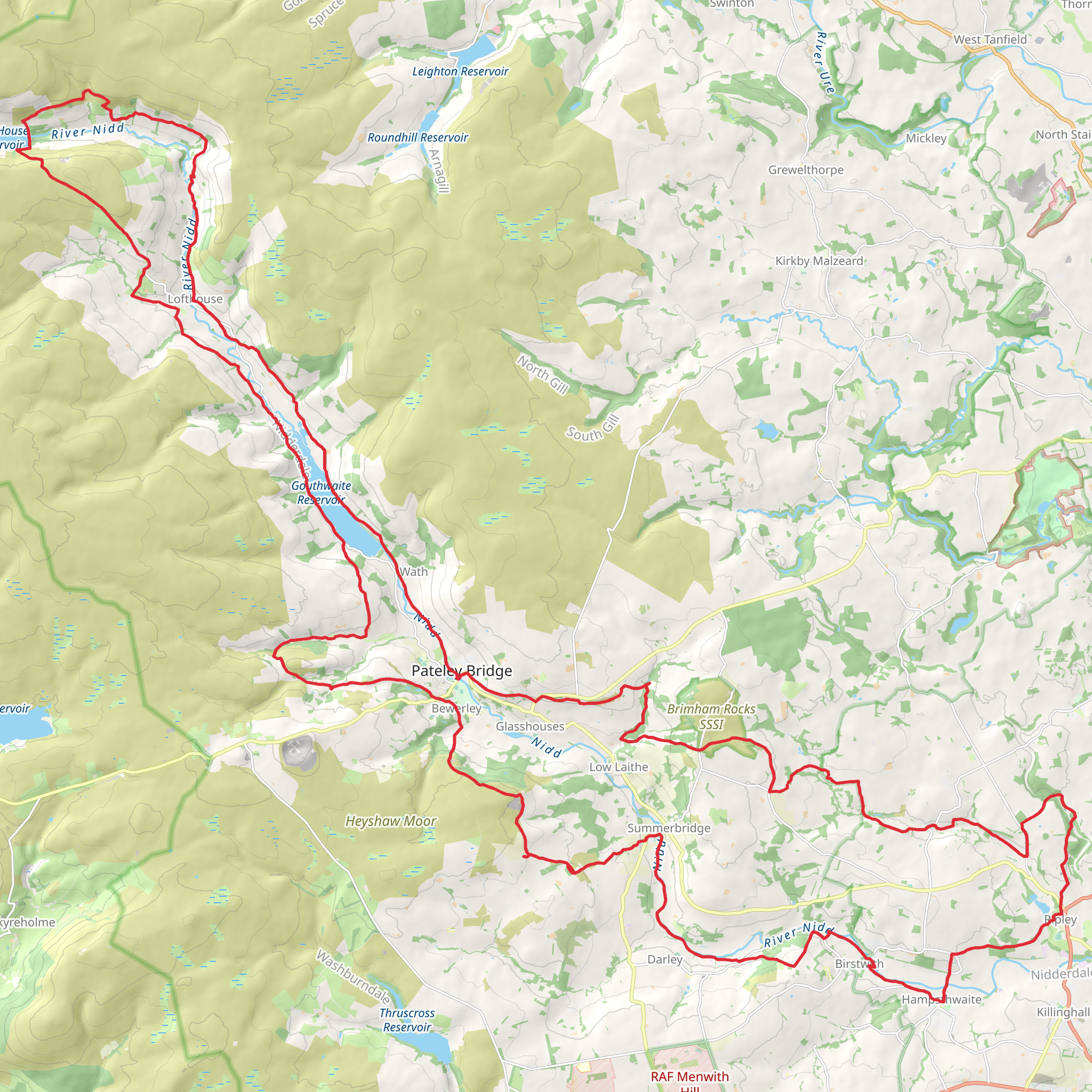 Nidderdale Way mobile static map