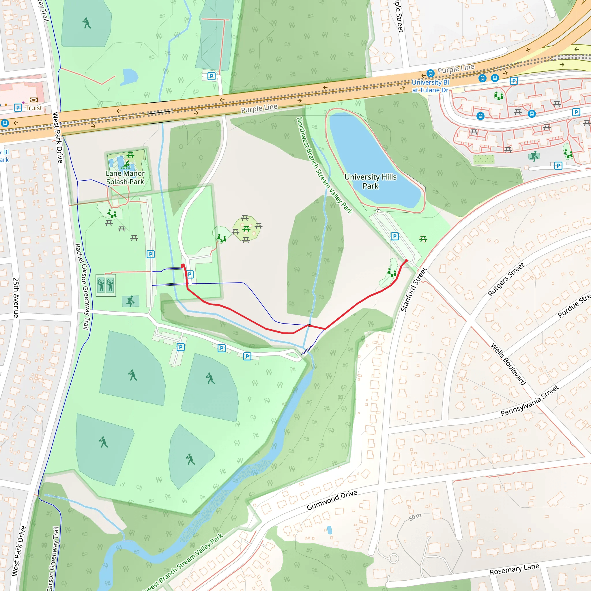 Walk to Northwest Branch Anacostia River mobile static map