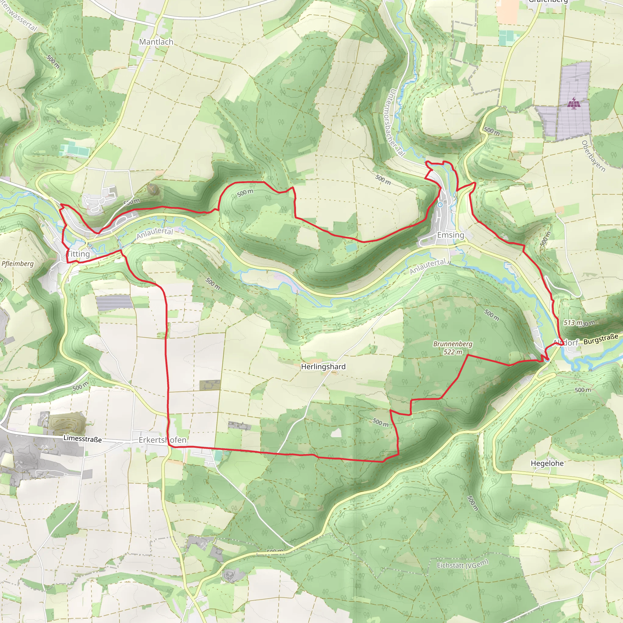 Altdorf and Titting Loop mobile static map