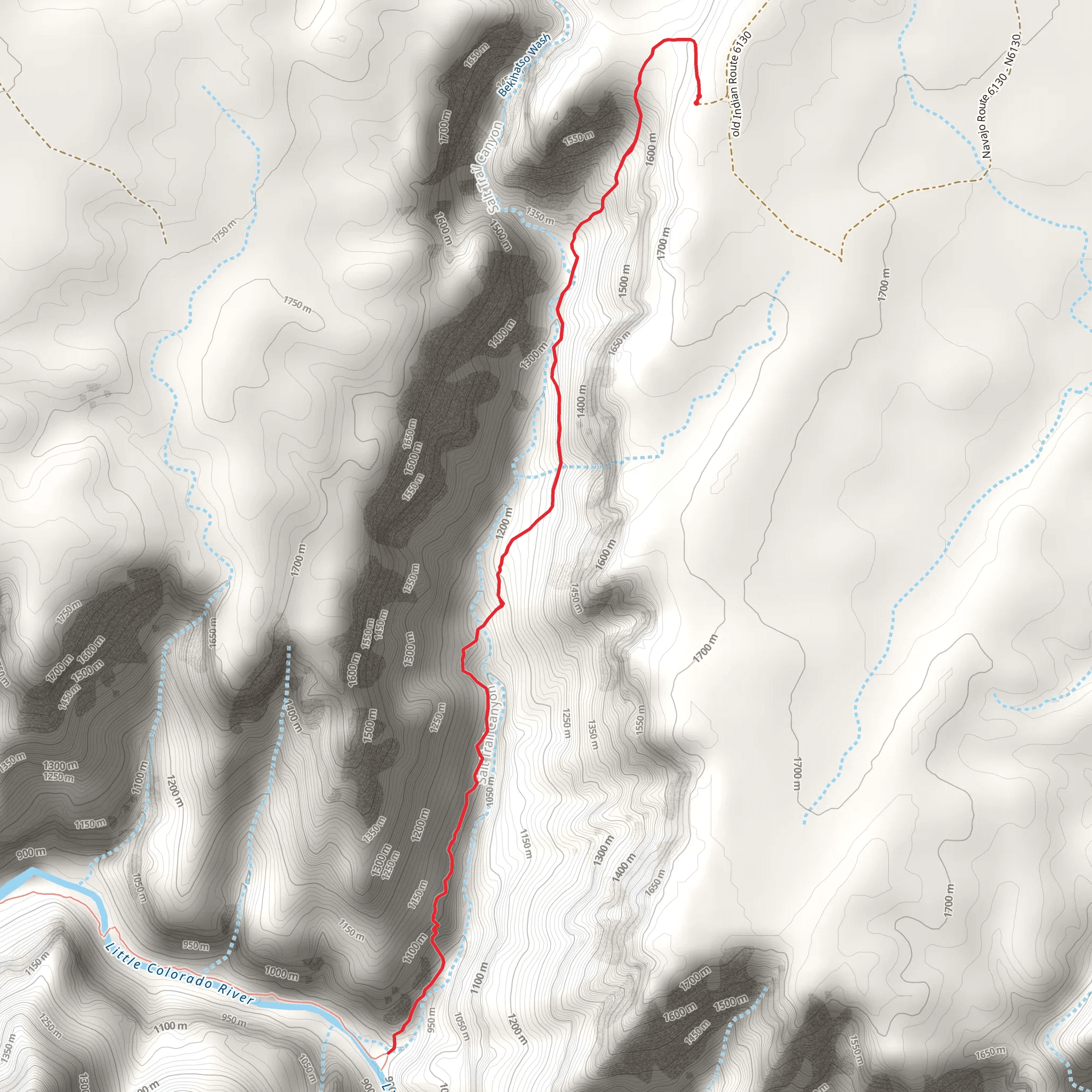 Bekihatso Wash via Salt Trail mobile static map