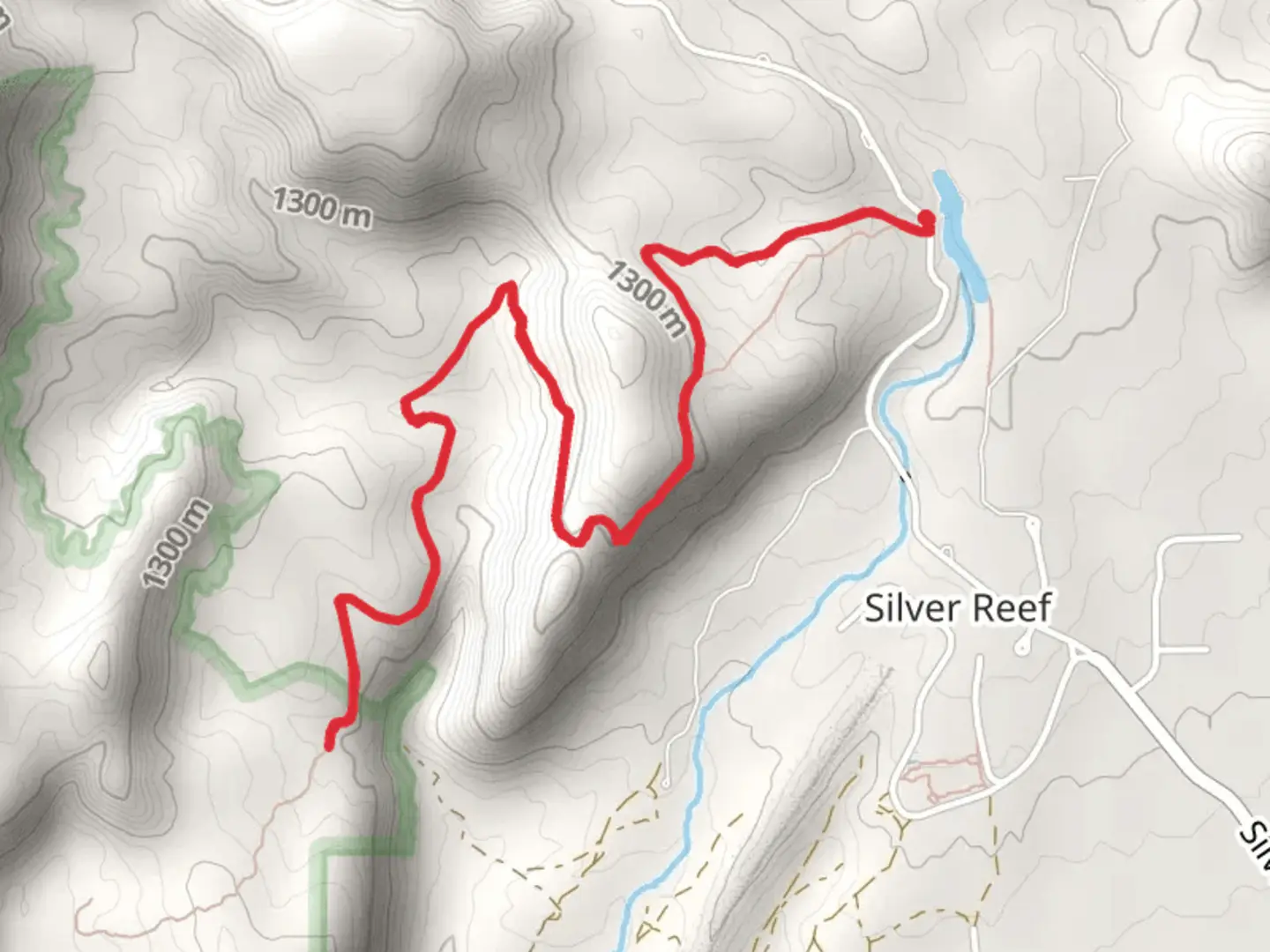An image depicting the trail Silver Rim Trail Out and Back and its surrounding area.