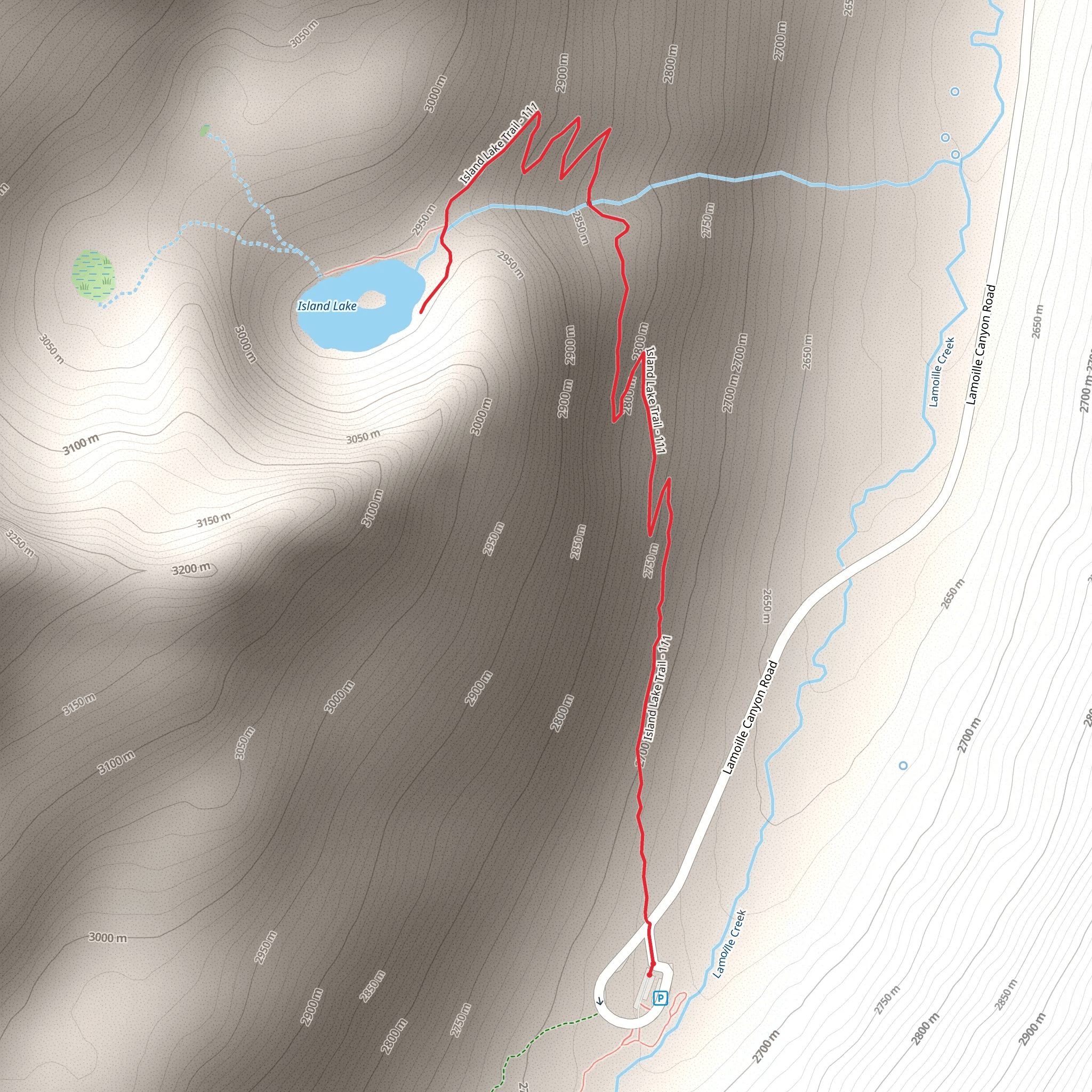 Island Lake Trail mobile static map