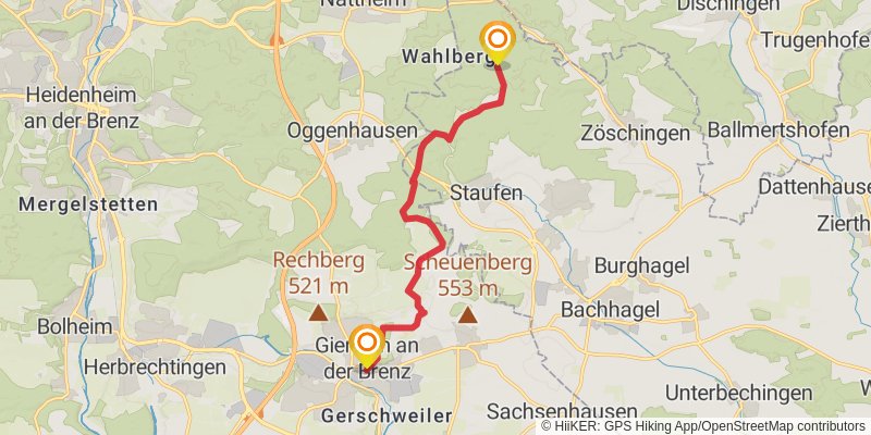 Schwäbische Alb Südrand - Weg HW 2 alt 1 Map