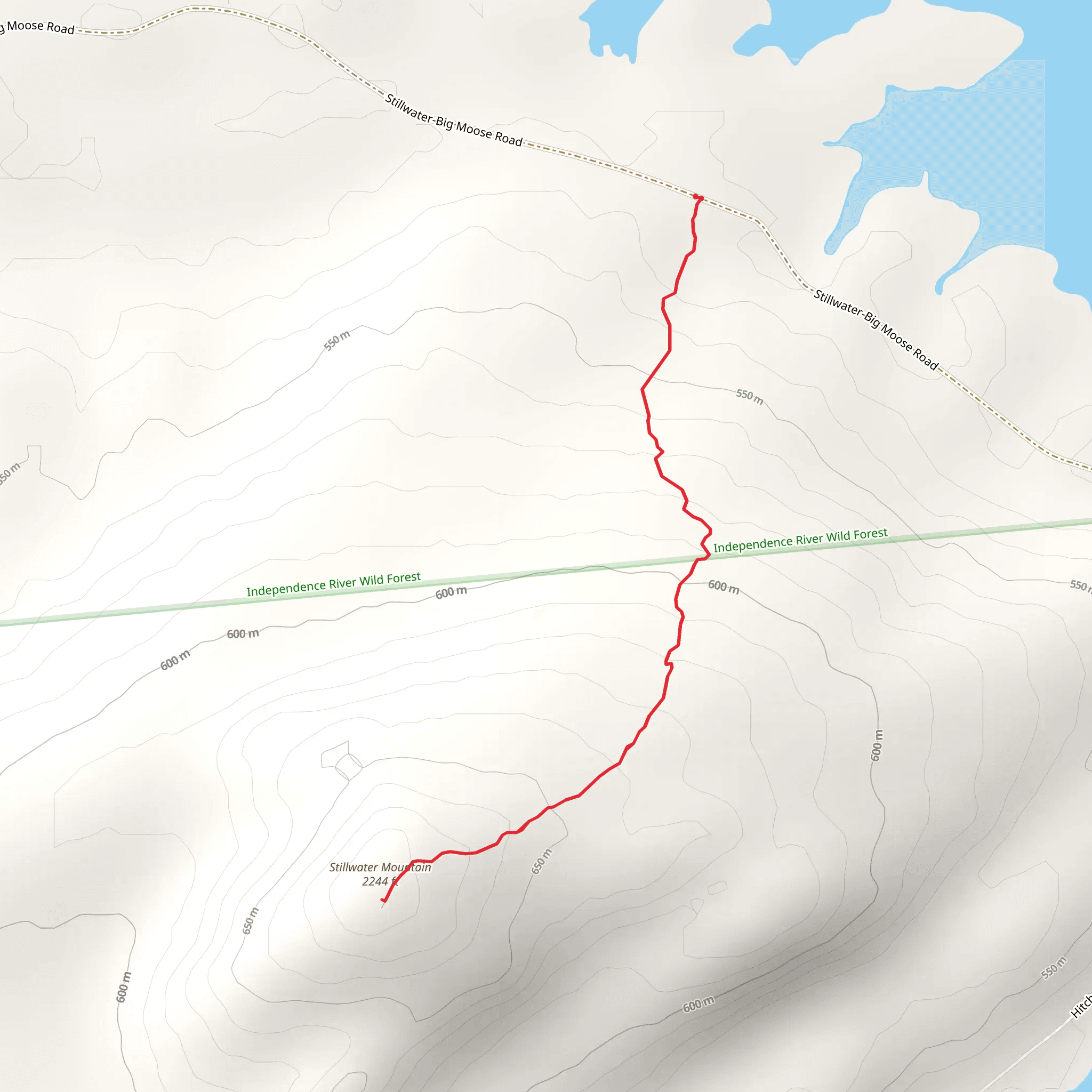 Stillwater Mountain from Stillwater-Big Moose Road mobile static map